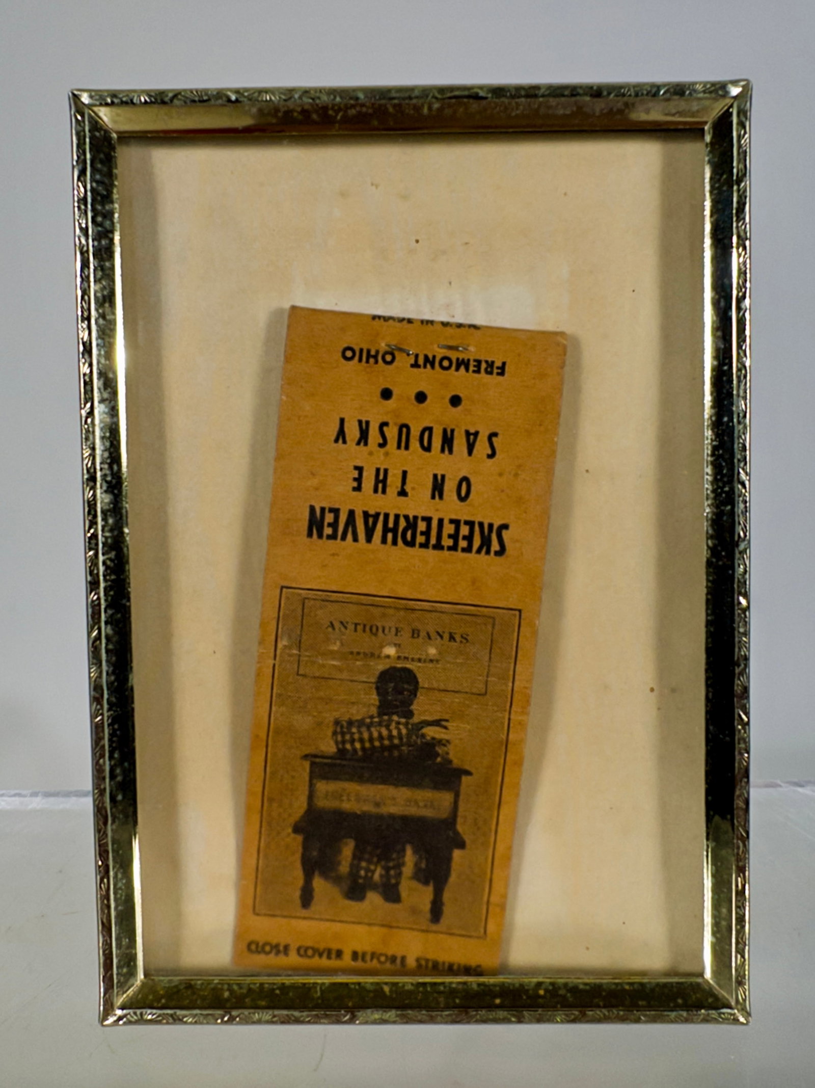 Matches with Freedman's Bank Image on the Cover: For Skeeter Haven of Sandusky Ohio - The Andrew Emerine Example - American 1940 - 5 1/4"T x 3 5/8"W Framed