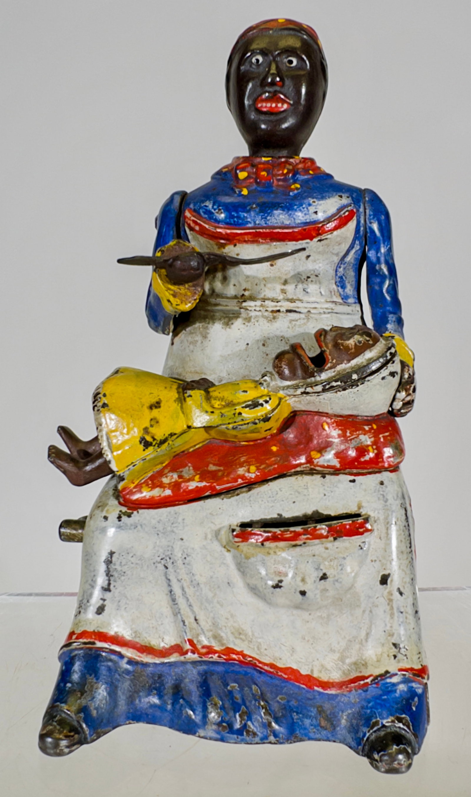 Mammy Mechanical Bank - Scarce Blue Dress Version (1 of 3)