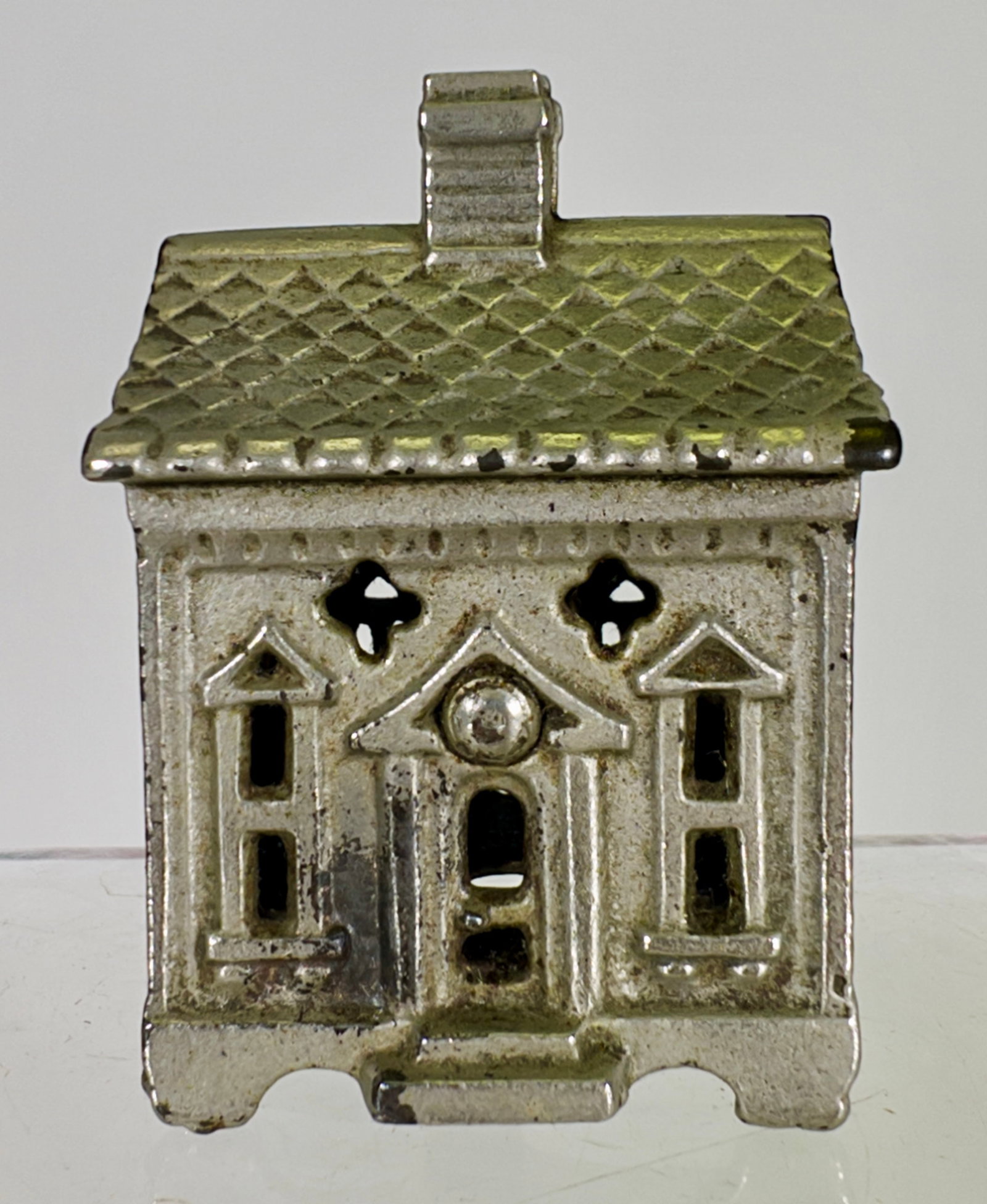 Quadrafoil House Bank Nickel Plated - Scarce (1 of 2)
