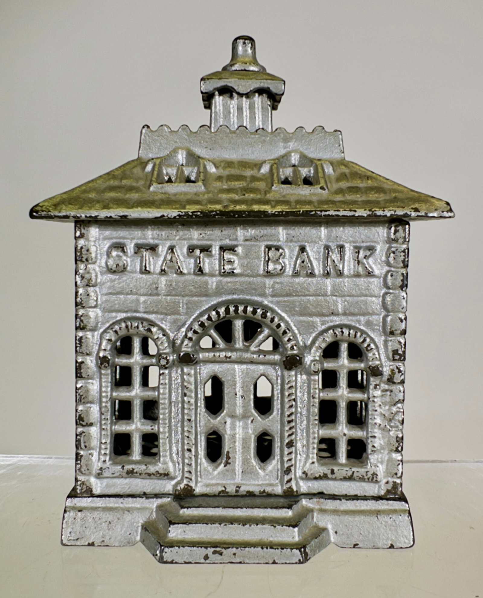 State Bank - Straight Letter Painted Silver (1 of 2)