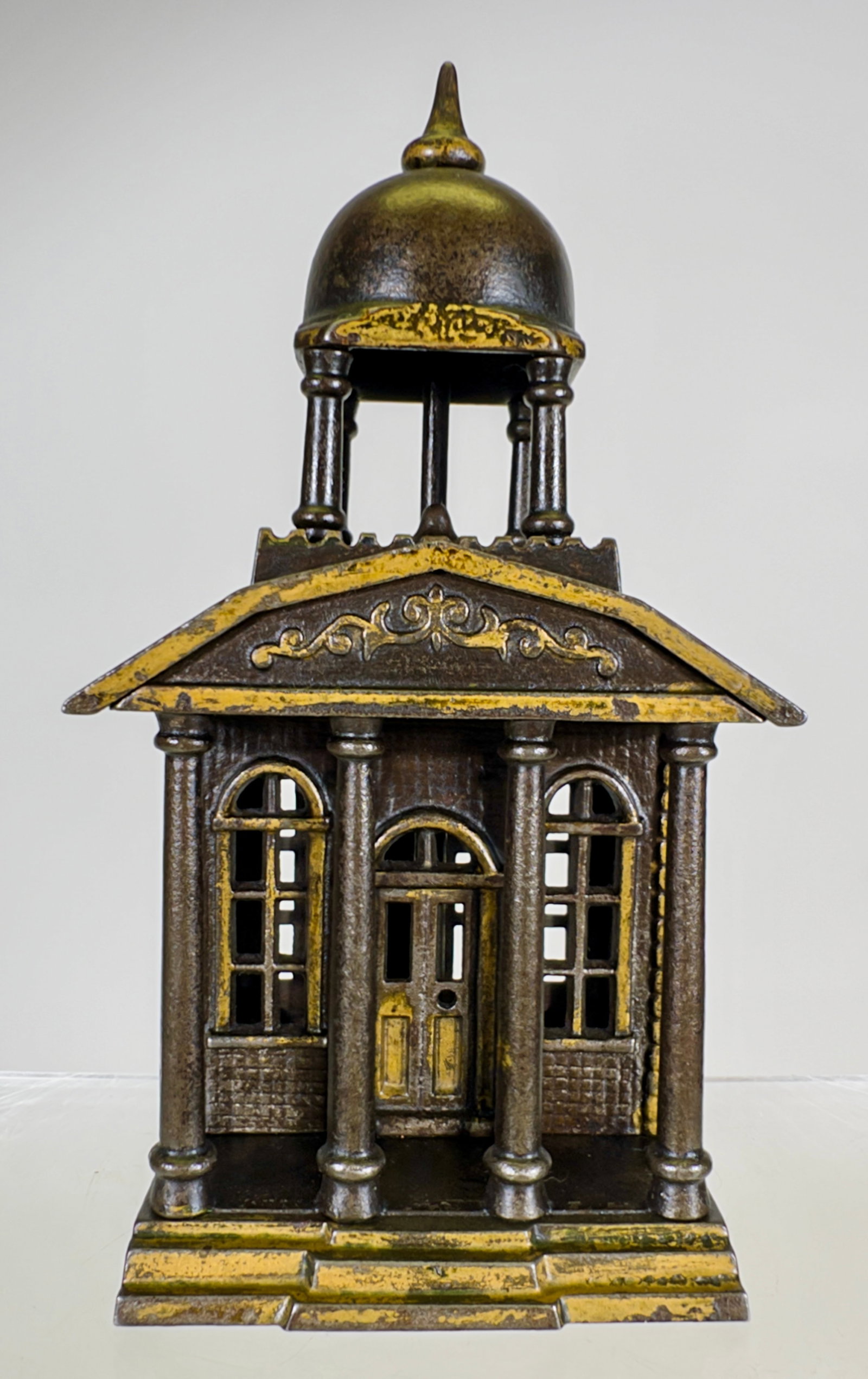 Building with Belfry - Cast Iron Still Bank Scarce (1 of 3)