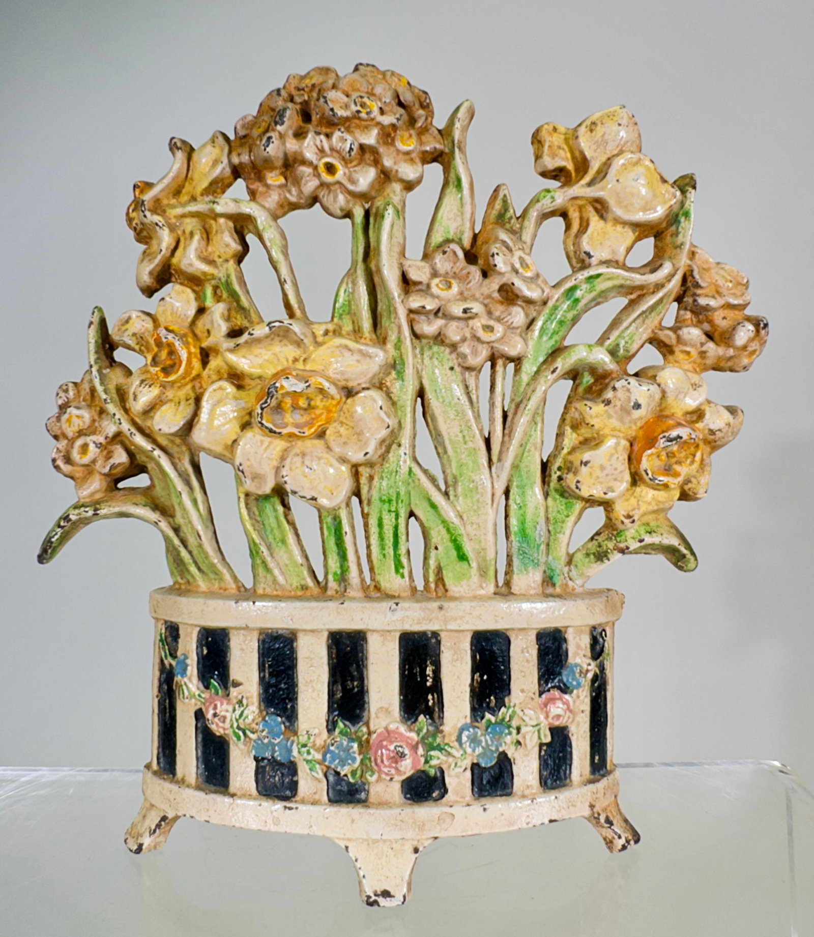 Flower Basket Doorstop - Cast Iron (1 of 2)