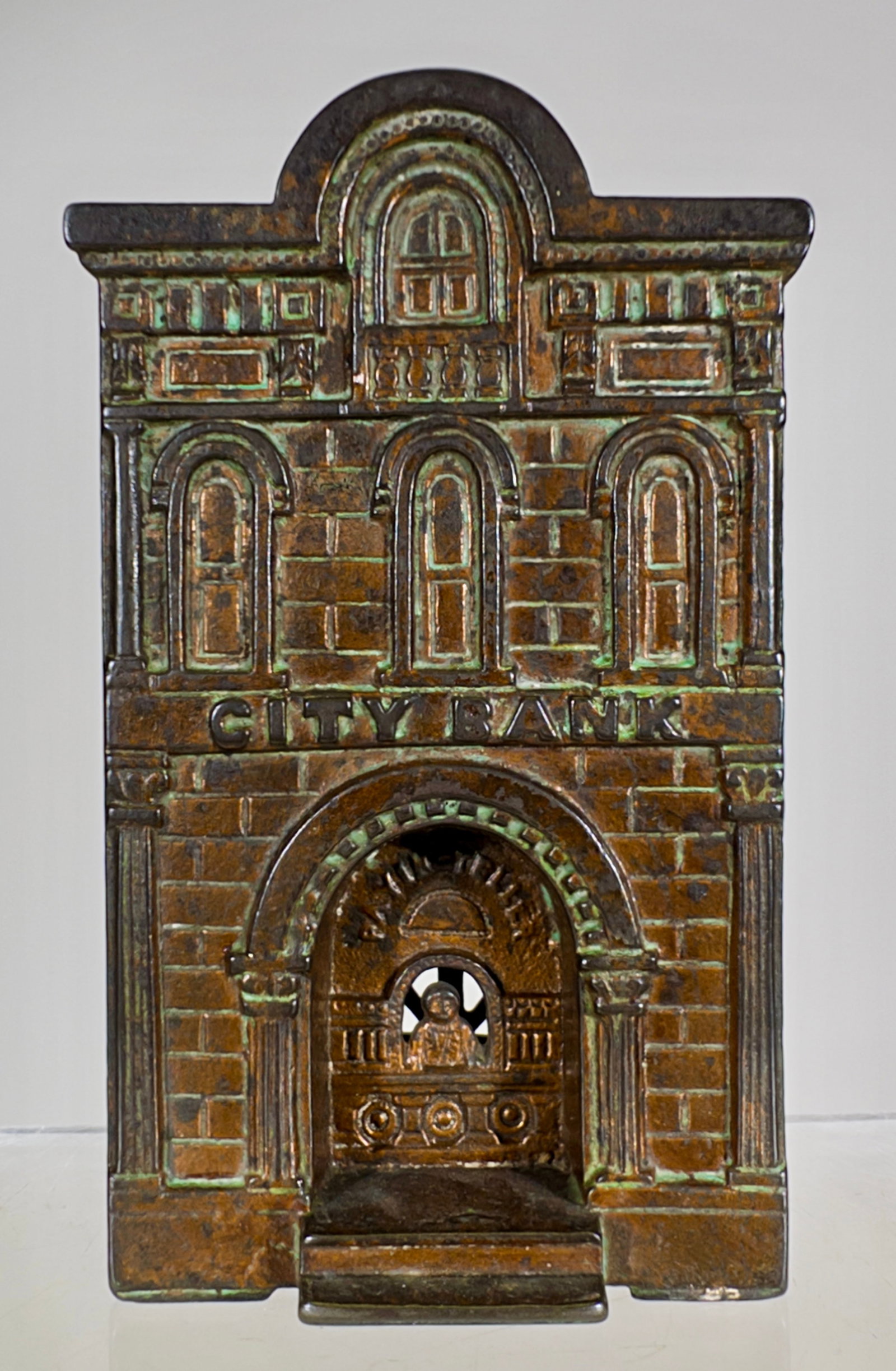 City Bank with Teller - Japanned with Green Wash (1 of 2)
