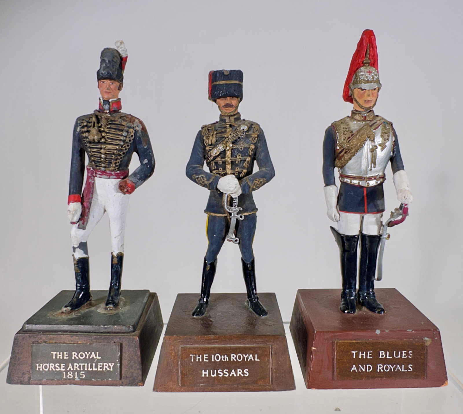 Three Lead Soldiers - Mounted to Wood Bases (1 of 2)