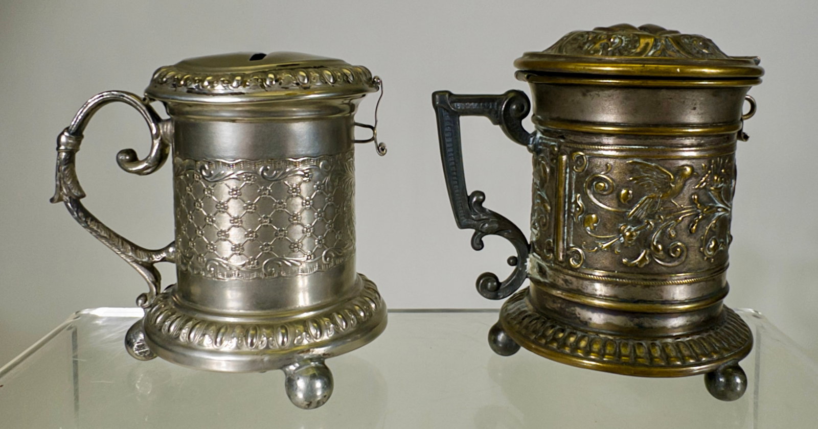 Two Silvered Tin Tankard Banks (1 of 2)