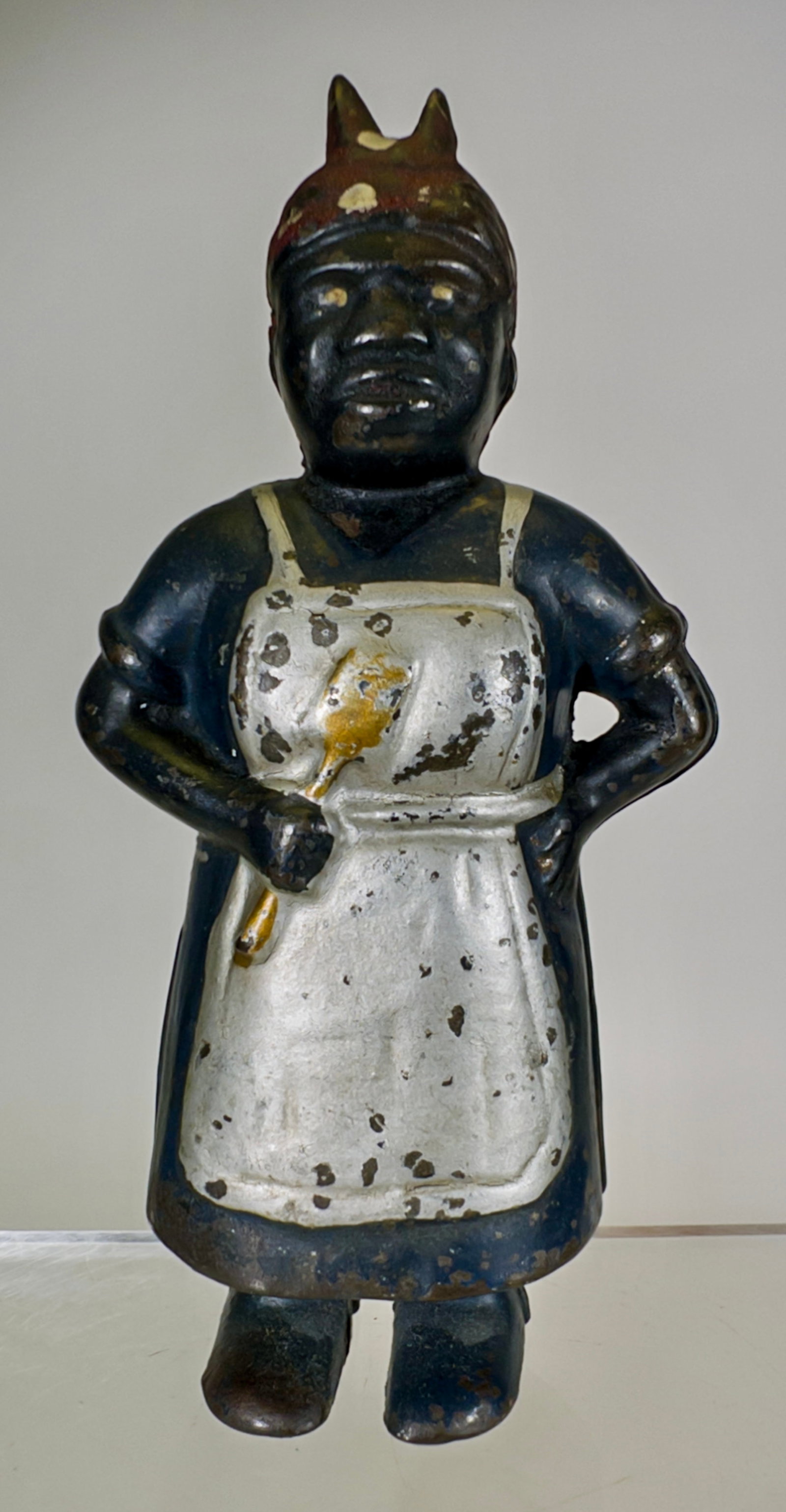 Mammy with Spoon Cast Iron Still Bank: A.C. Williams Co. - Ravenna, OH. 1920 - 6"T