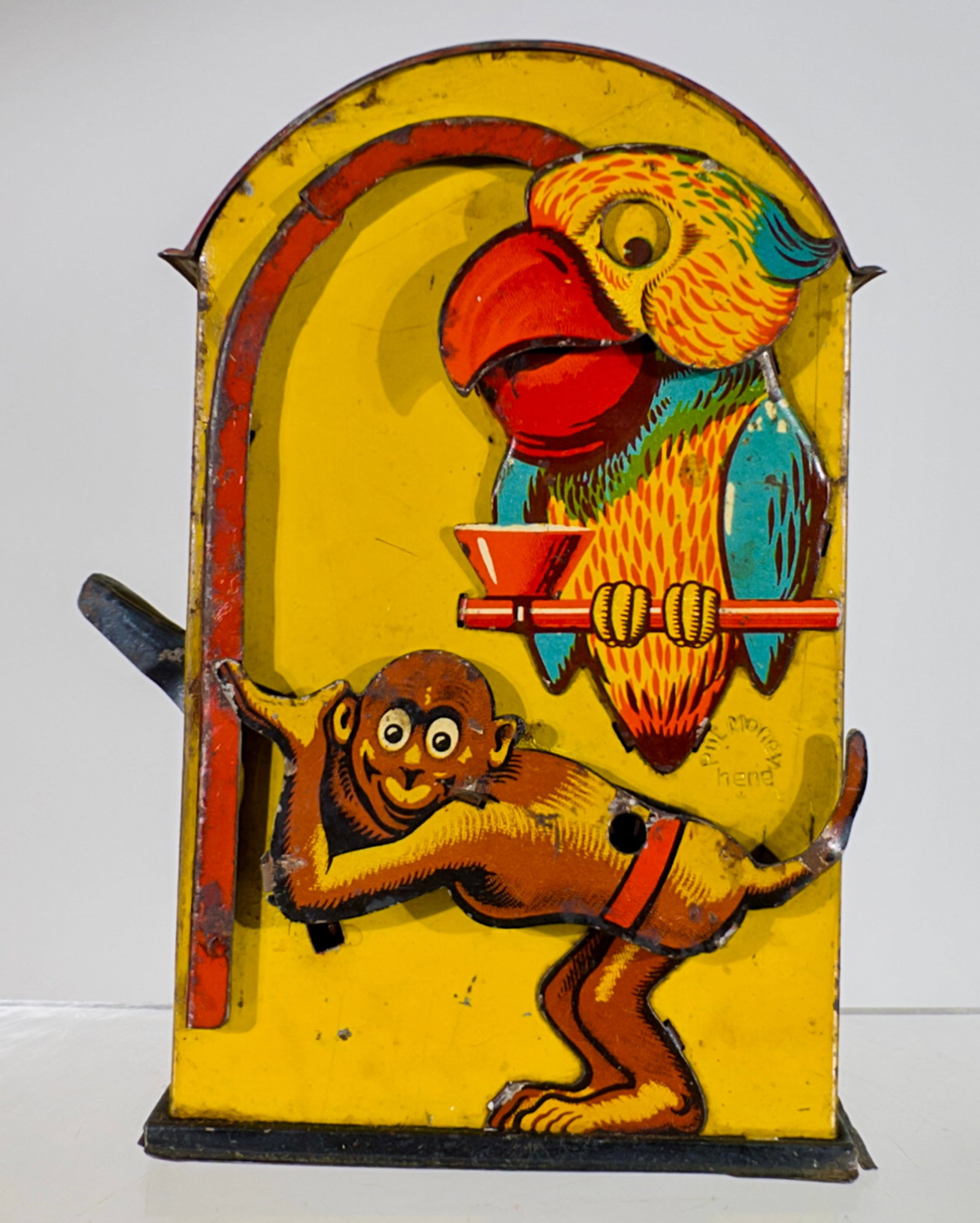 Monkey and Parrot Mechanical Bank - Tin (1 of 2)