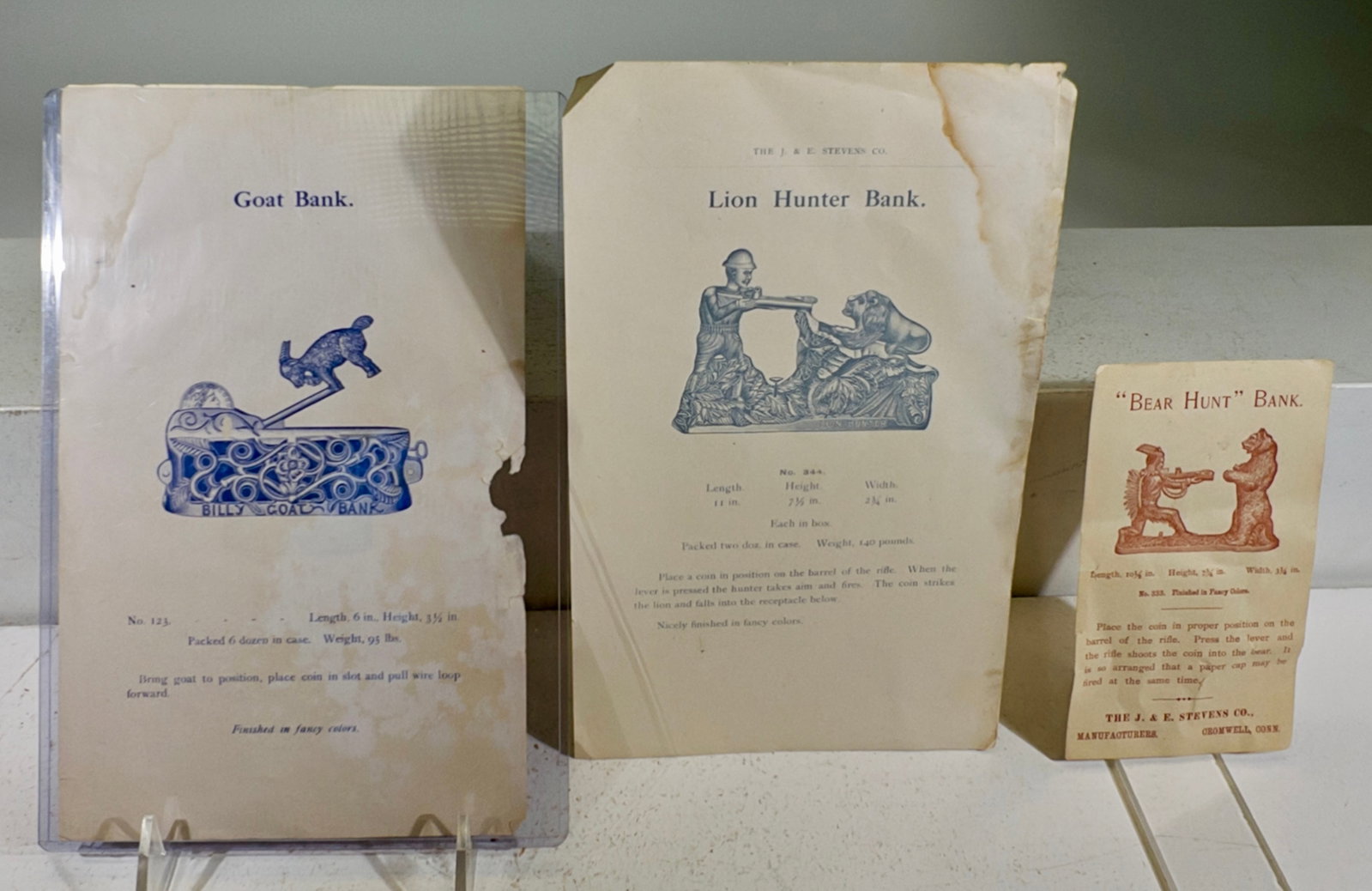 Three Sepia Trade Cards or Catalog Pages (1 of 2)