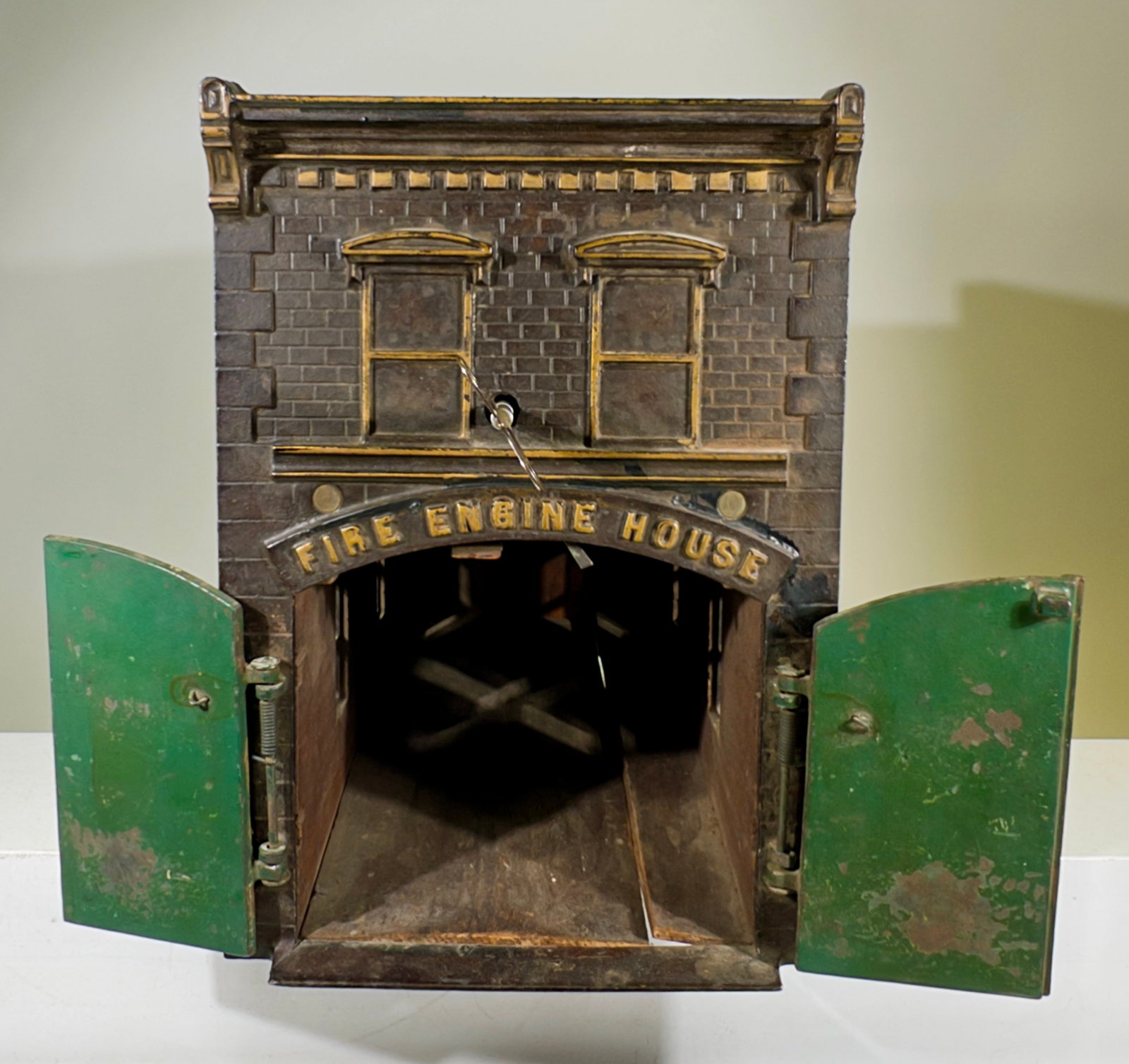Ives Clockwork Firehouse - Cast Iron and Wood (1 of 3)