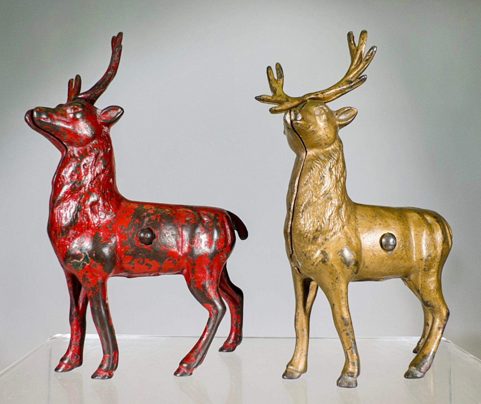 Two Small Stag Still Banks - Cast Iron (1 of 2)