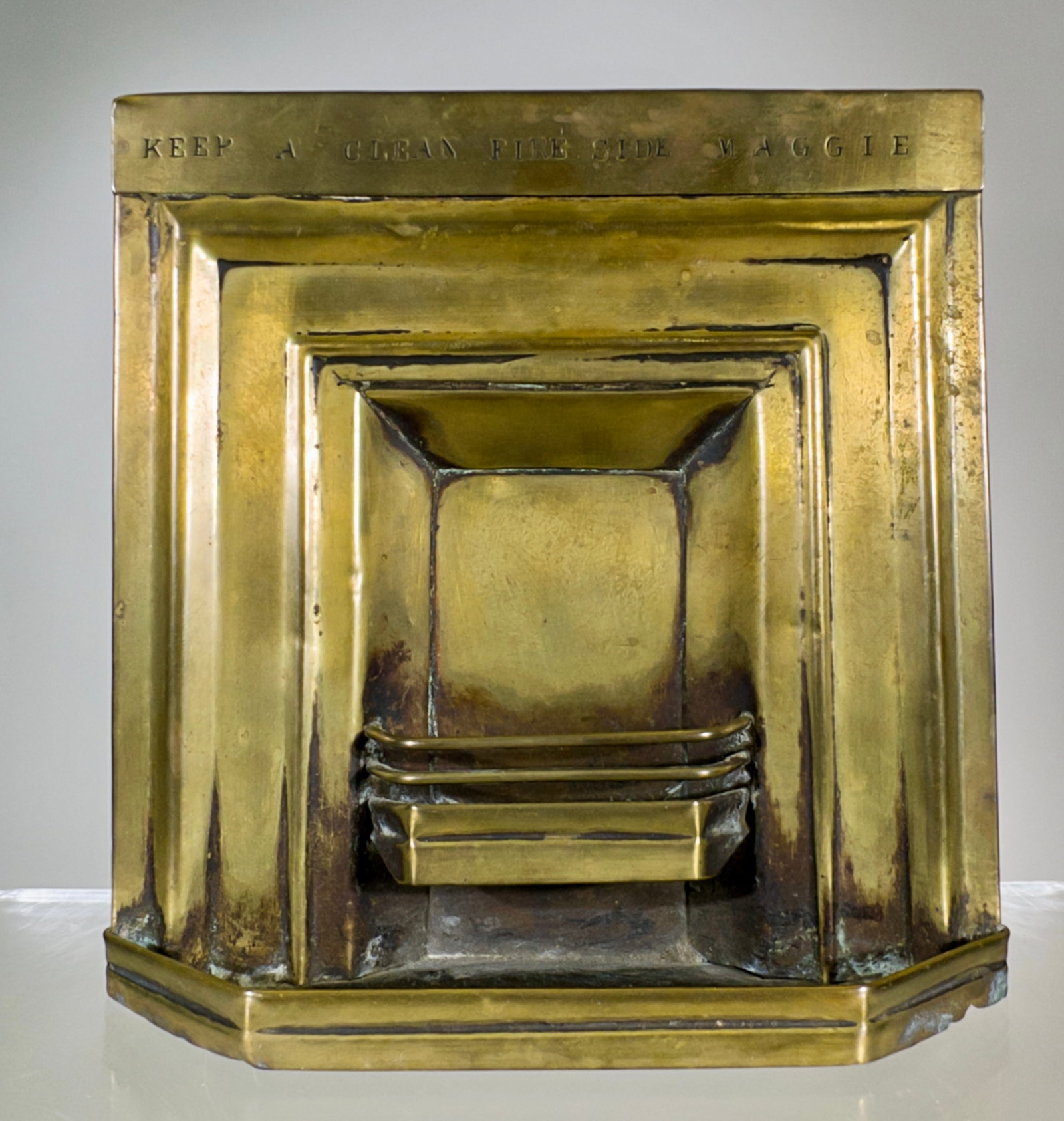 Tin Fireplace Bank (1 of 2)