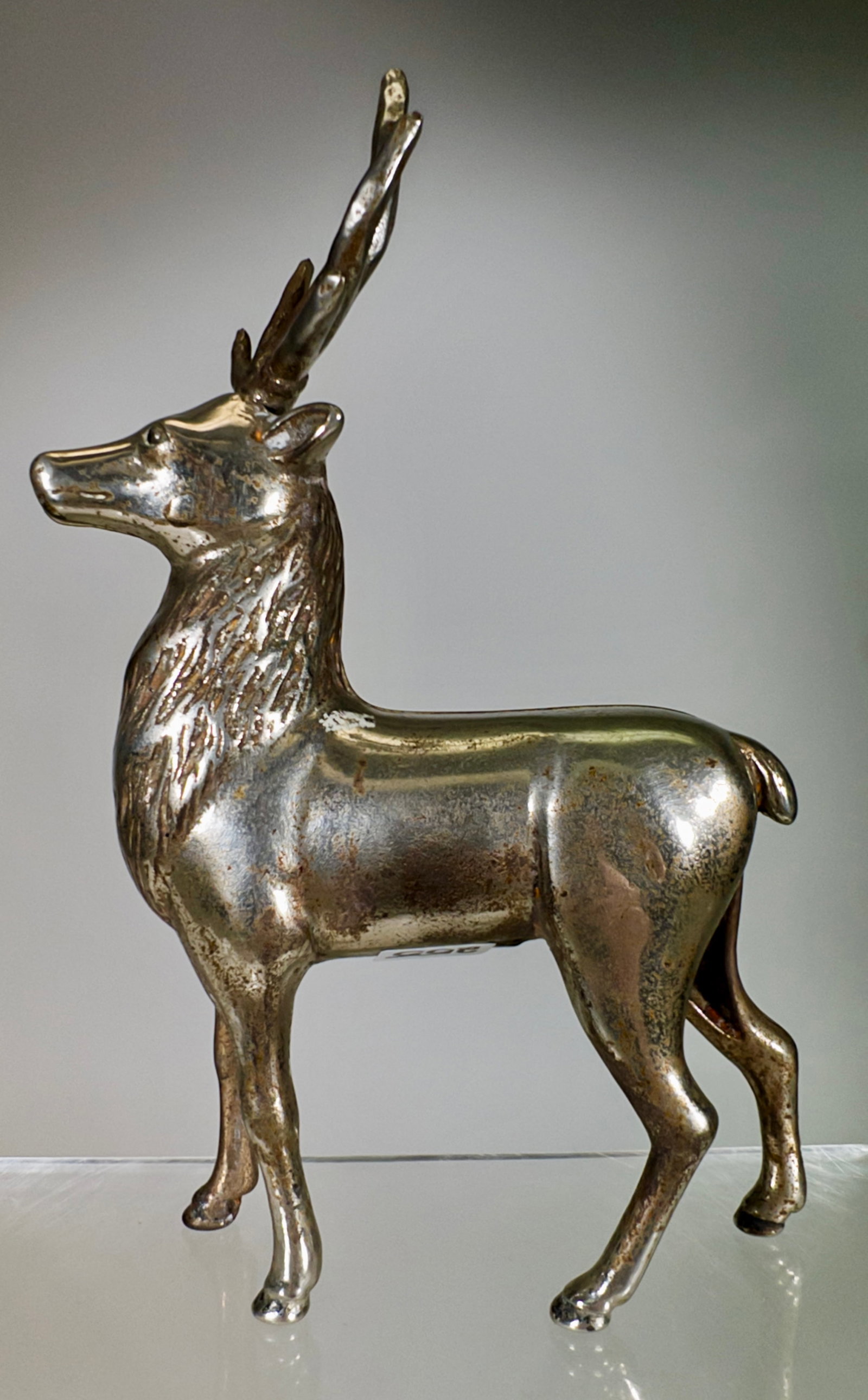 Nickel Plated Stag Bank - Large Size Scarce: A.C. Williams Co. - Ravenna, OH. 1920 - 9"T