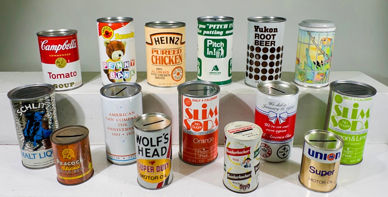 Fifteen Tin Beer / Food Themed Banks (1 of 2)