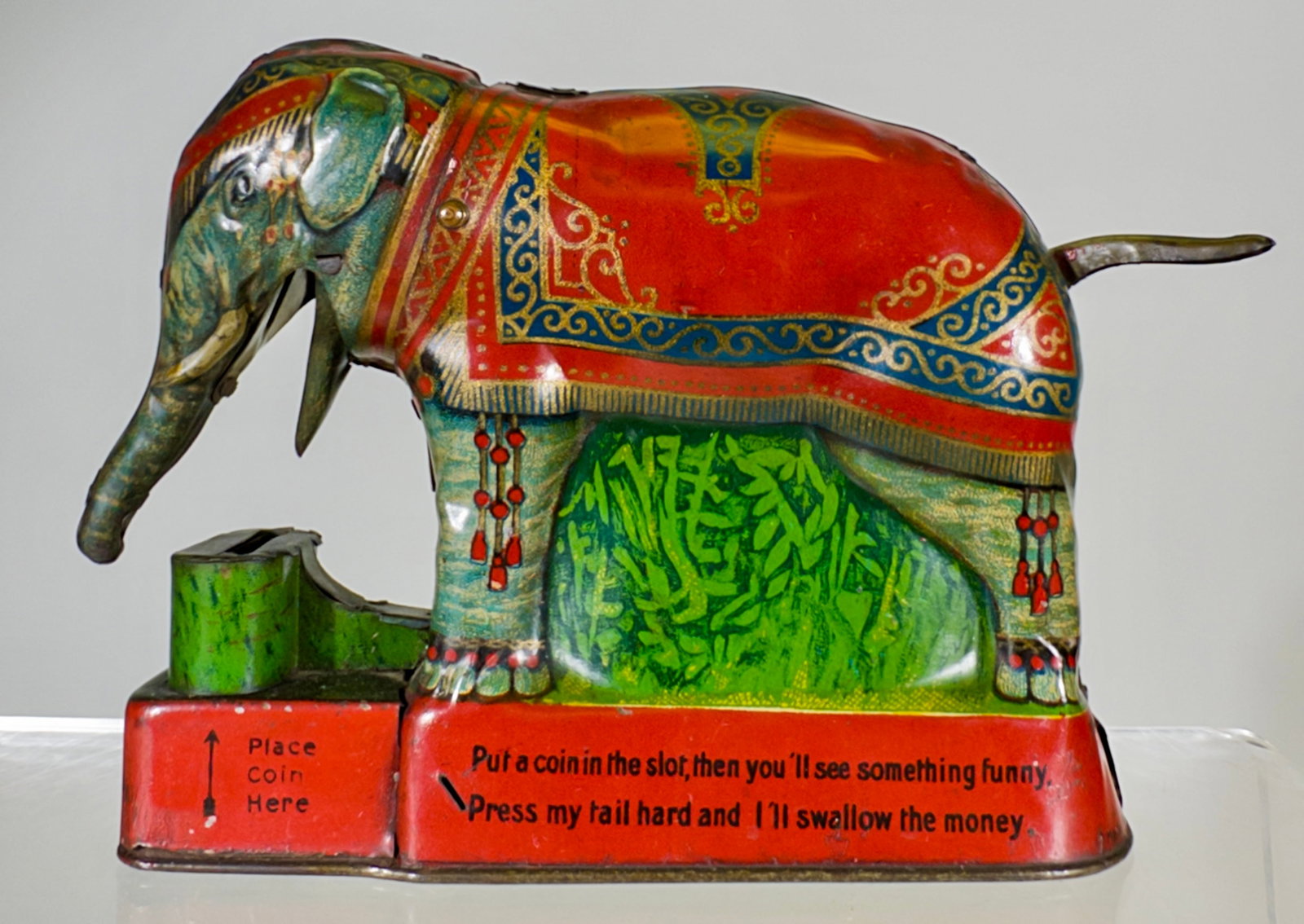 Royal Trick Elephant Bank with Text on Sides (1 of 2)