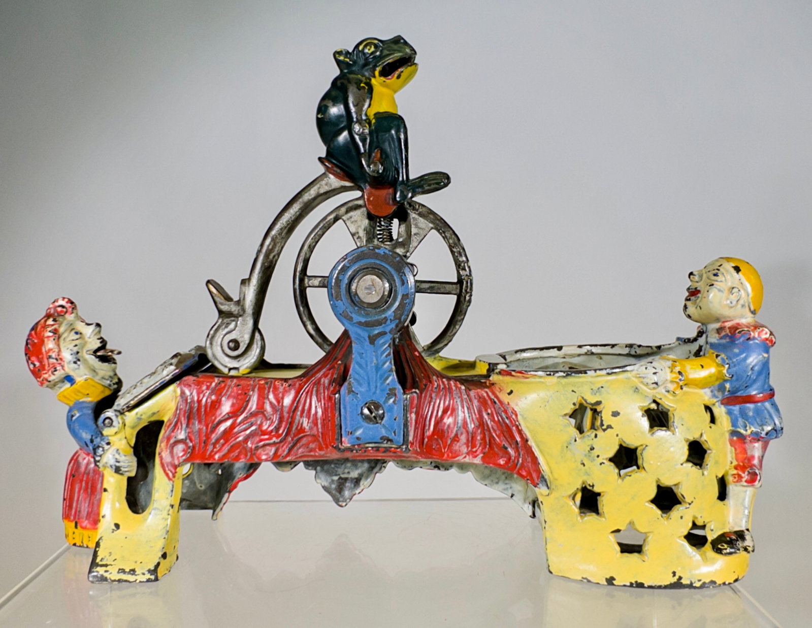 Professor Pug Frog's Great Bicycling Feat - Scarce Mechanical Bank (1 of 3)