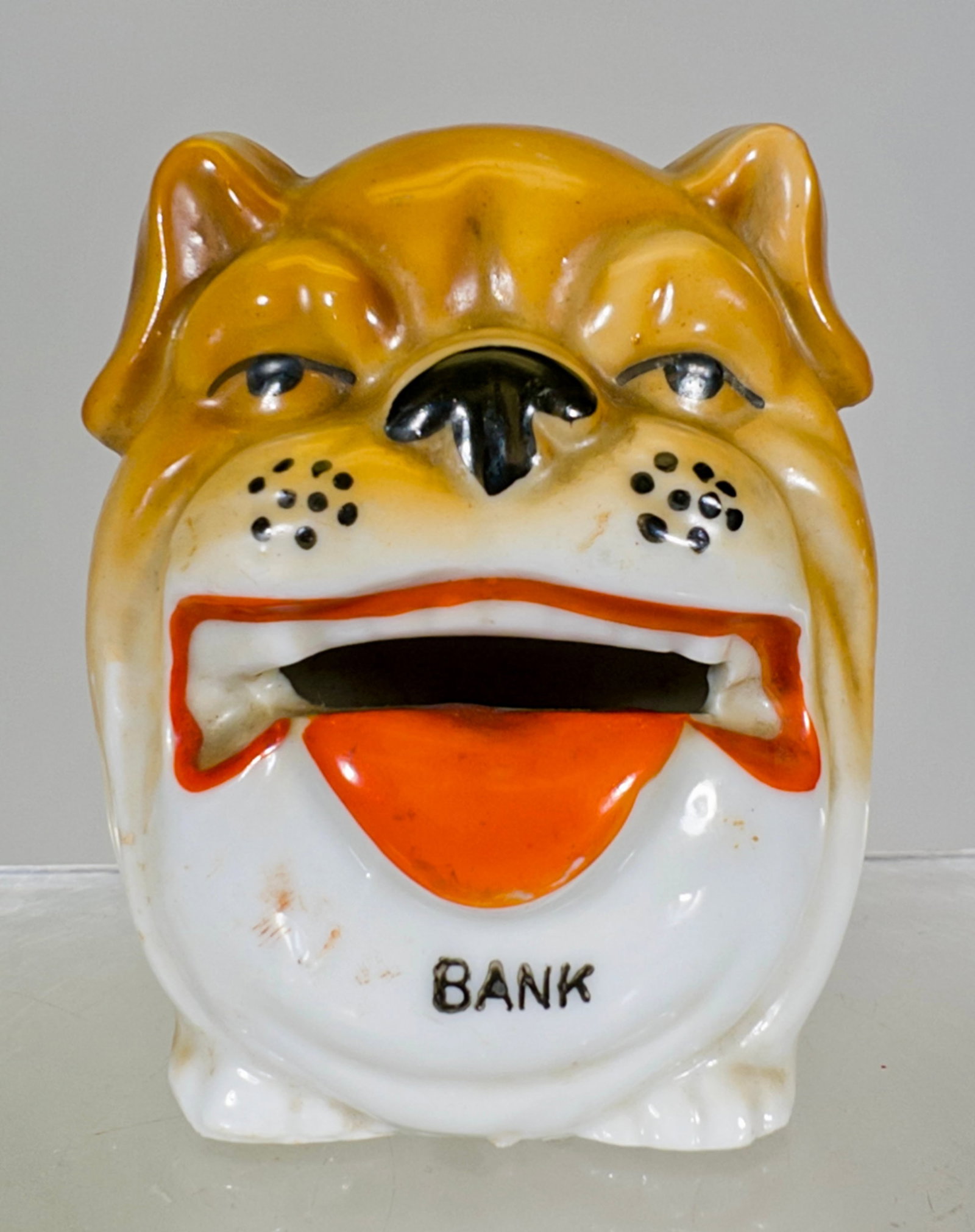 Ceramic Bulldog Face Bank (1 of 2)
