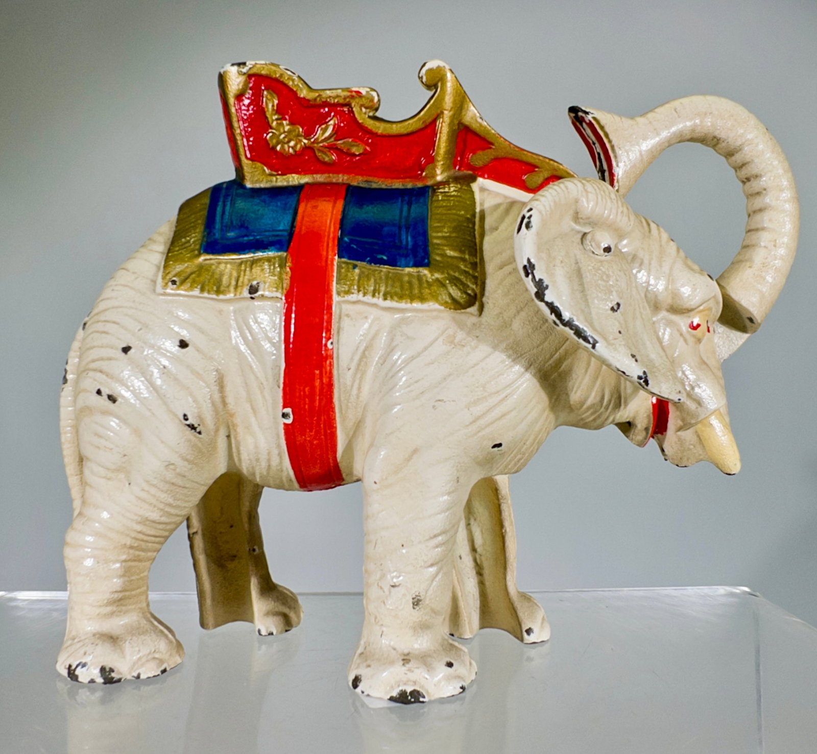 Elephant with Howdah Mechanical Bank: Hubley Mfg. Co. - Lancaster, PA. 1925 - 8 3/6"L