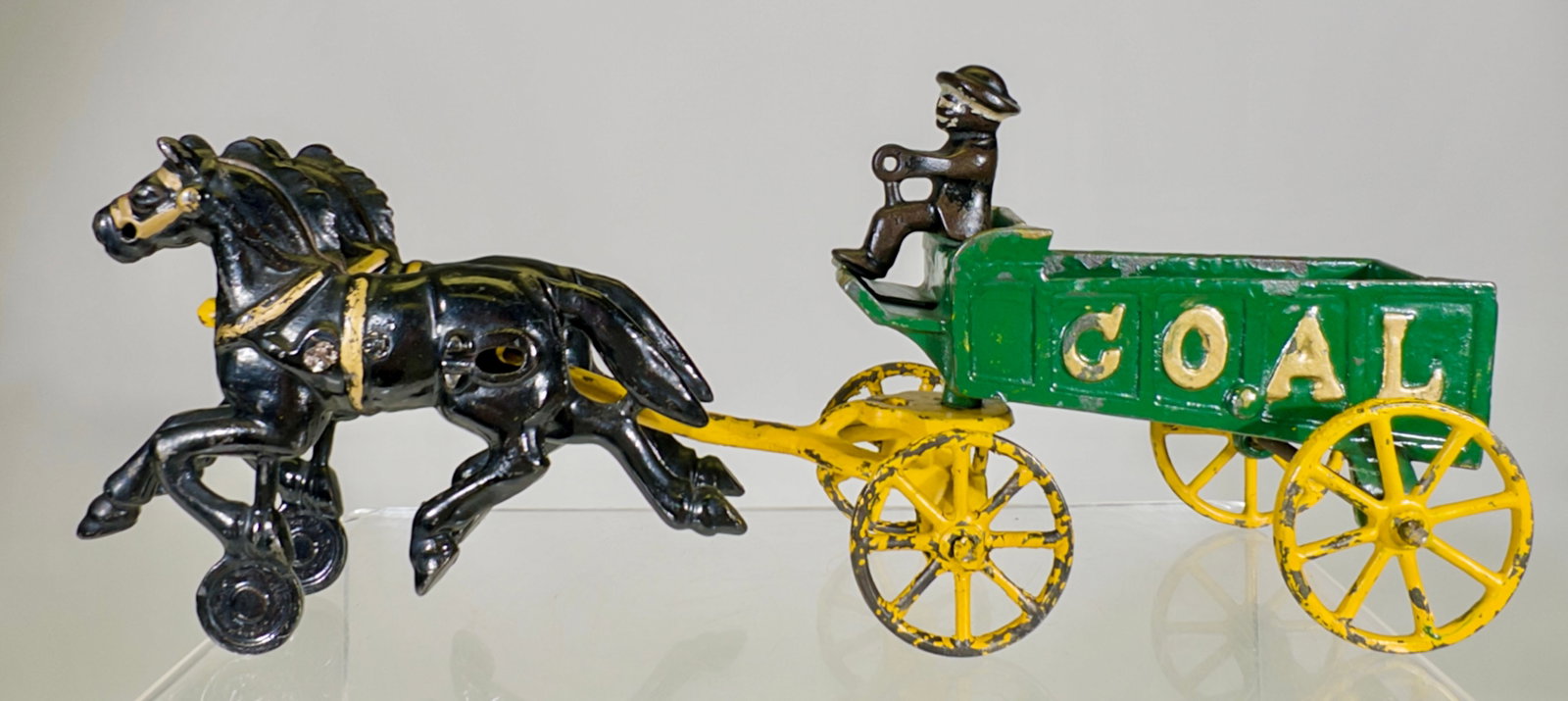 Two Horse Coal Wagon: Hubley Mfg. Co. - Lancaster, PA. 1915 - 11 1/2"L