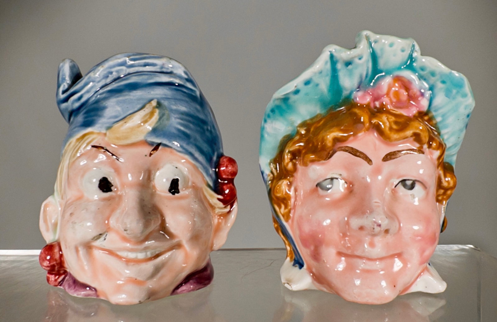 Pair of Ceramic Bust Banks - Scarce Patterns (1 of 2)