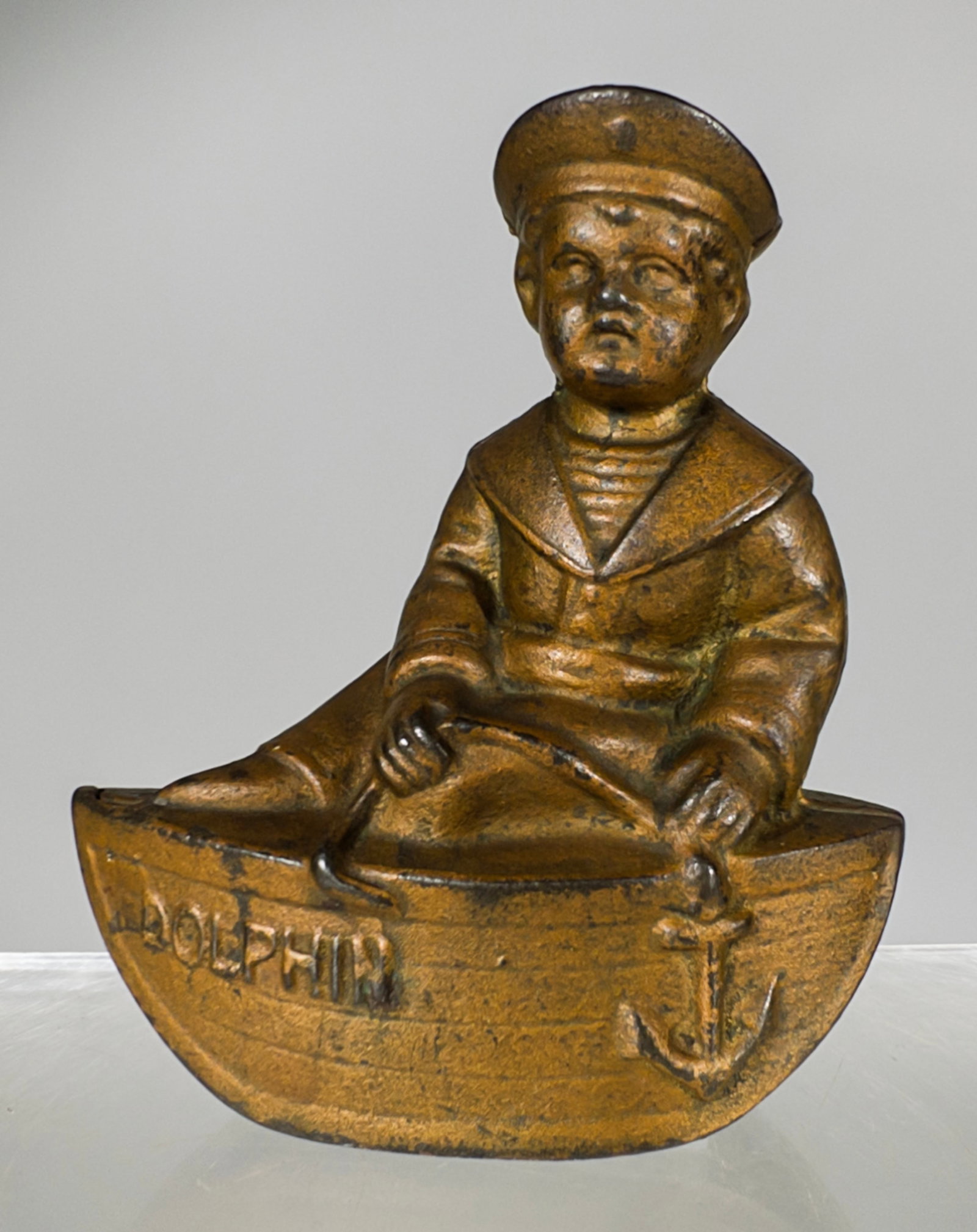 Dolphin Boat Cast Iron Still Bank (1 of 2)