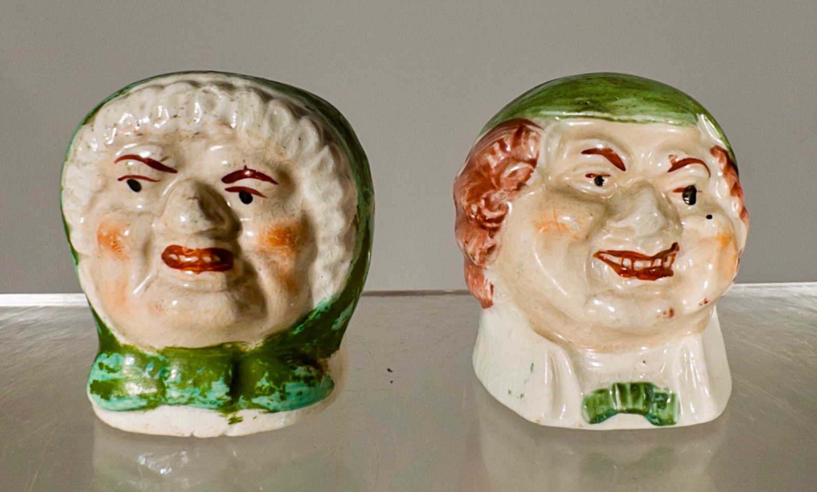 Two Bust Banks with Unusual Green Kerchiefs (1 of 2)