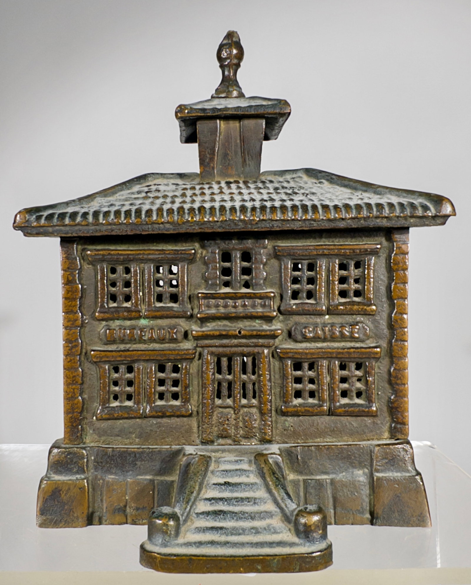 Bureaux Caisse Bank - Brass Version: French 1910 - 6"W x 8"T