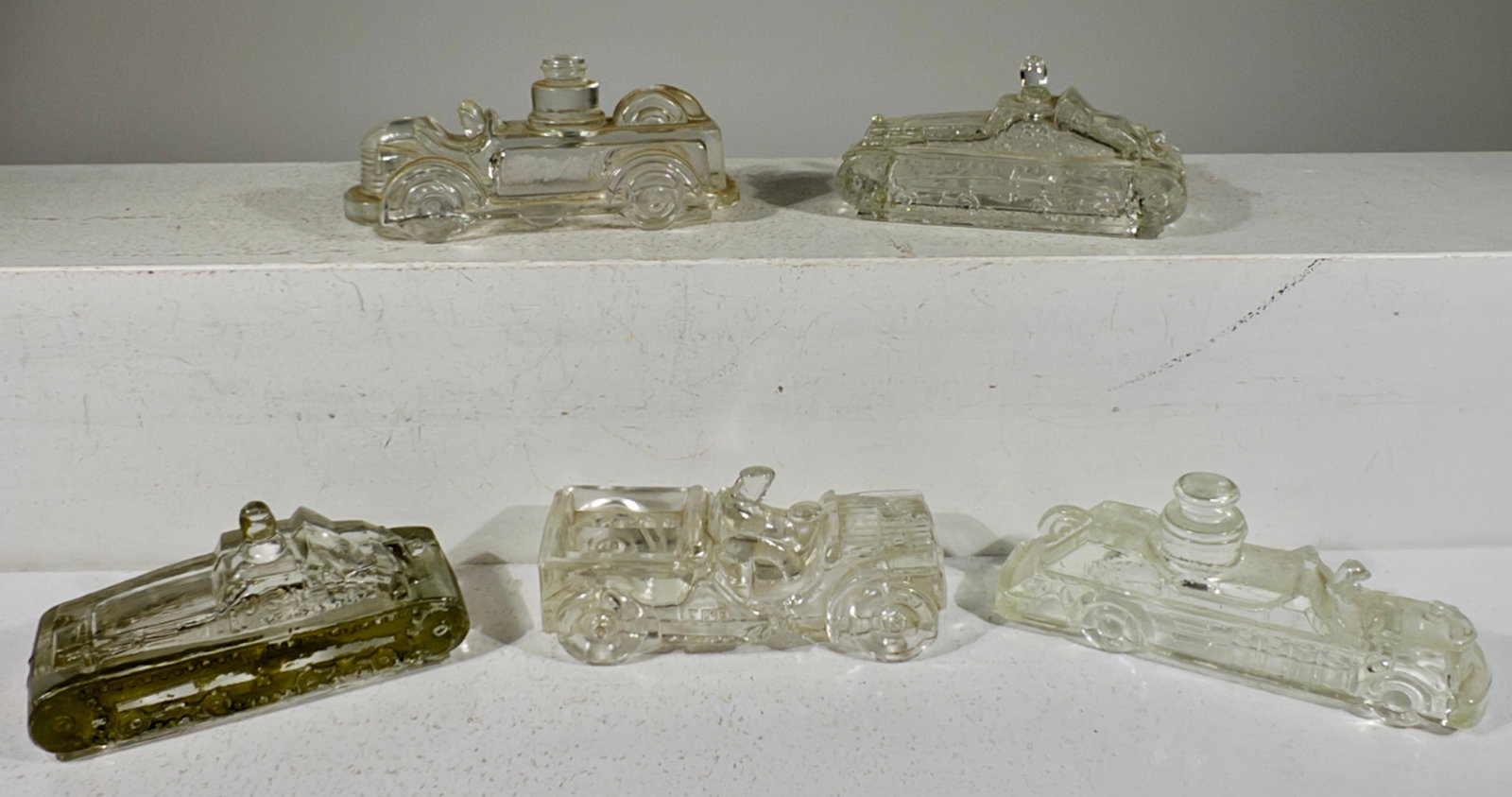 Five Assorted Glass Candy Containers (1 of 2)