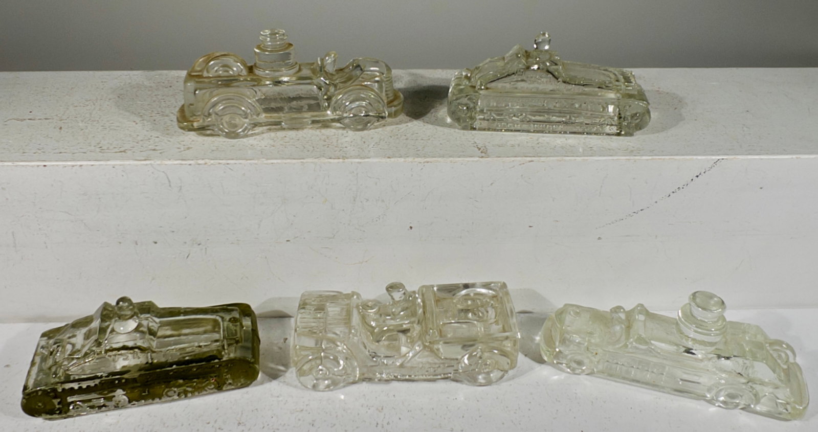 Five Assorted Glass Candy Containers - 2