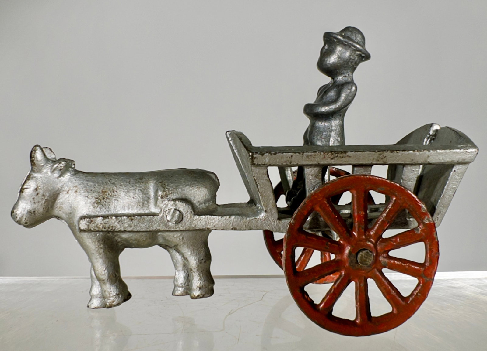 Oxen Drawn Wagon Cast Iron: American 1915 - 5"L