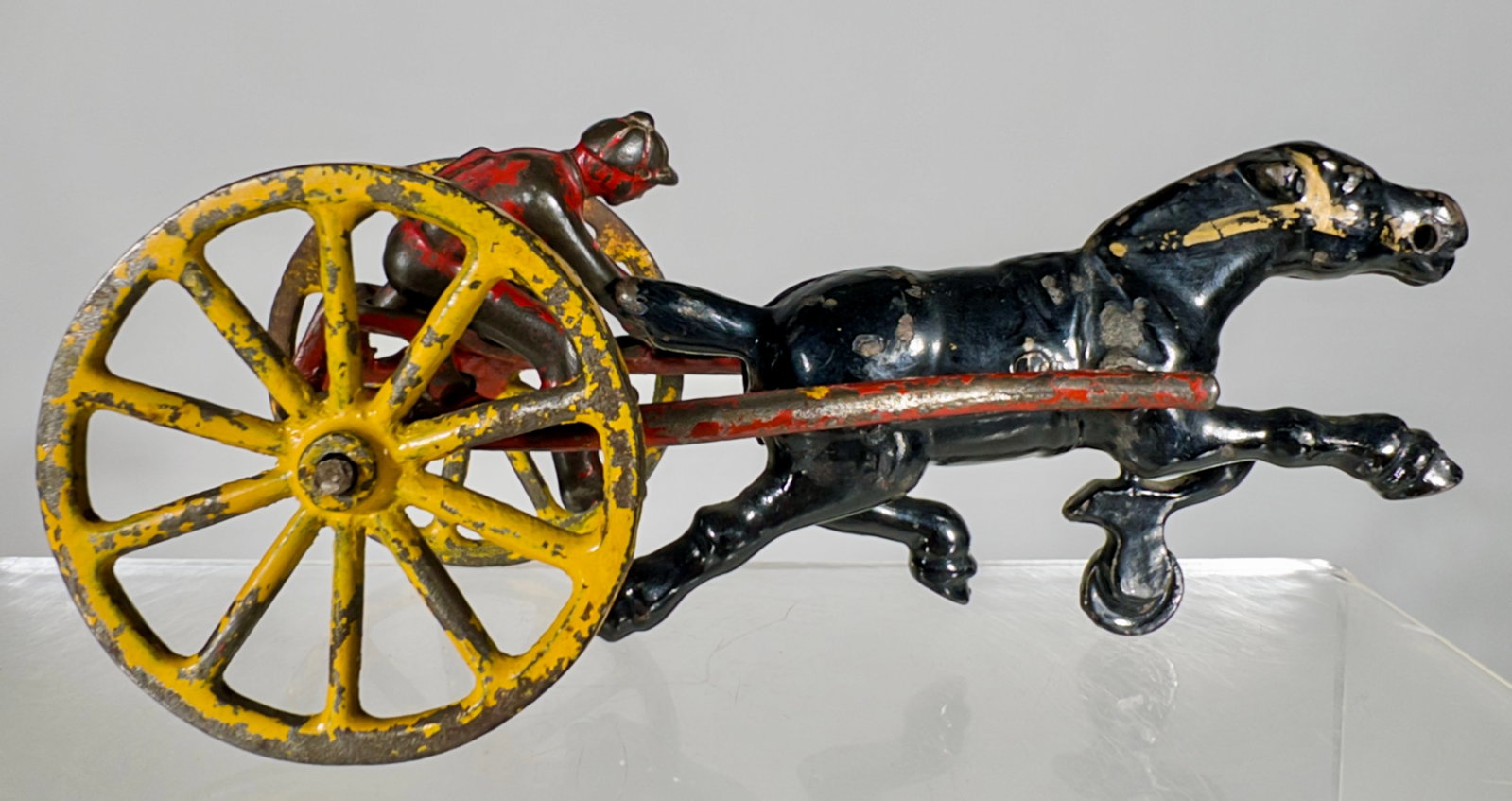 Racing Sulky and Jocky Cast Iron: Kenton Hardware - Kenton, OH. 1915 - 7 1/4"L