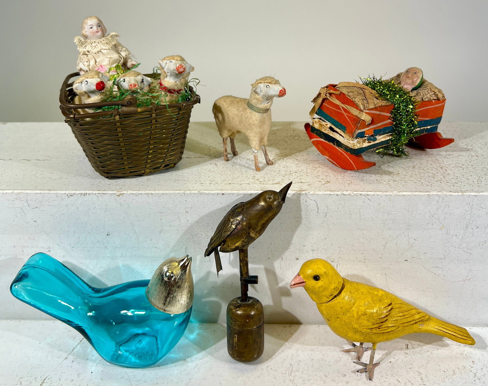Assorted Early Toys: Most are German 1920's to 1950's - Largest is 4 1/2"T x 3 1/2'Sqaure
