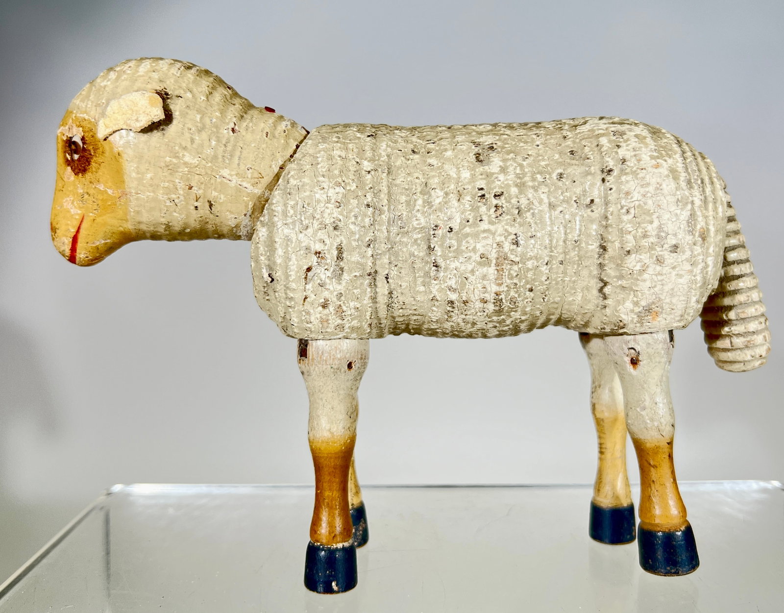 Lamb Jointed Figure: Schoenhut Toys - Philadelphia 1920 - 8"L x 5"T