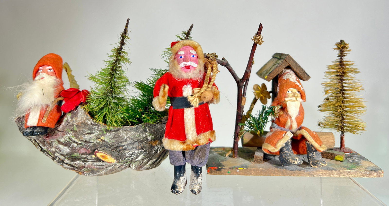 Assorted Santa/Christmas Items: German 1920/30's - Largest is 5"T