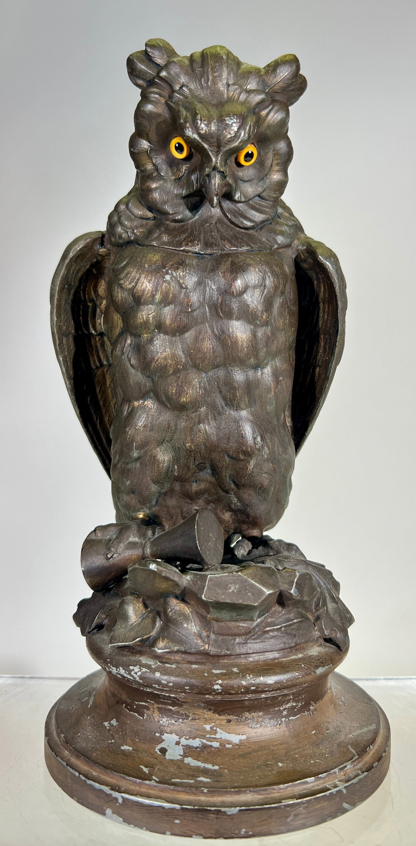 The Wise Owl on Perch - Made of Lead (1 of 2)