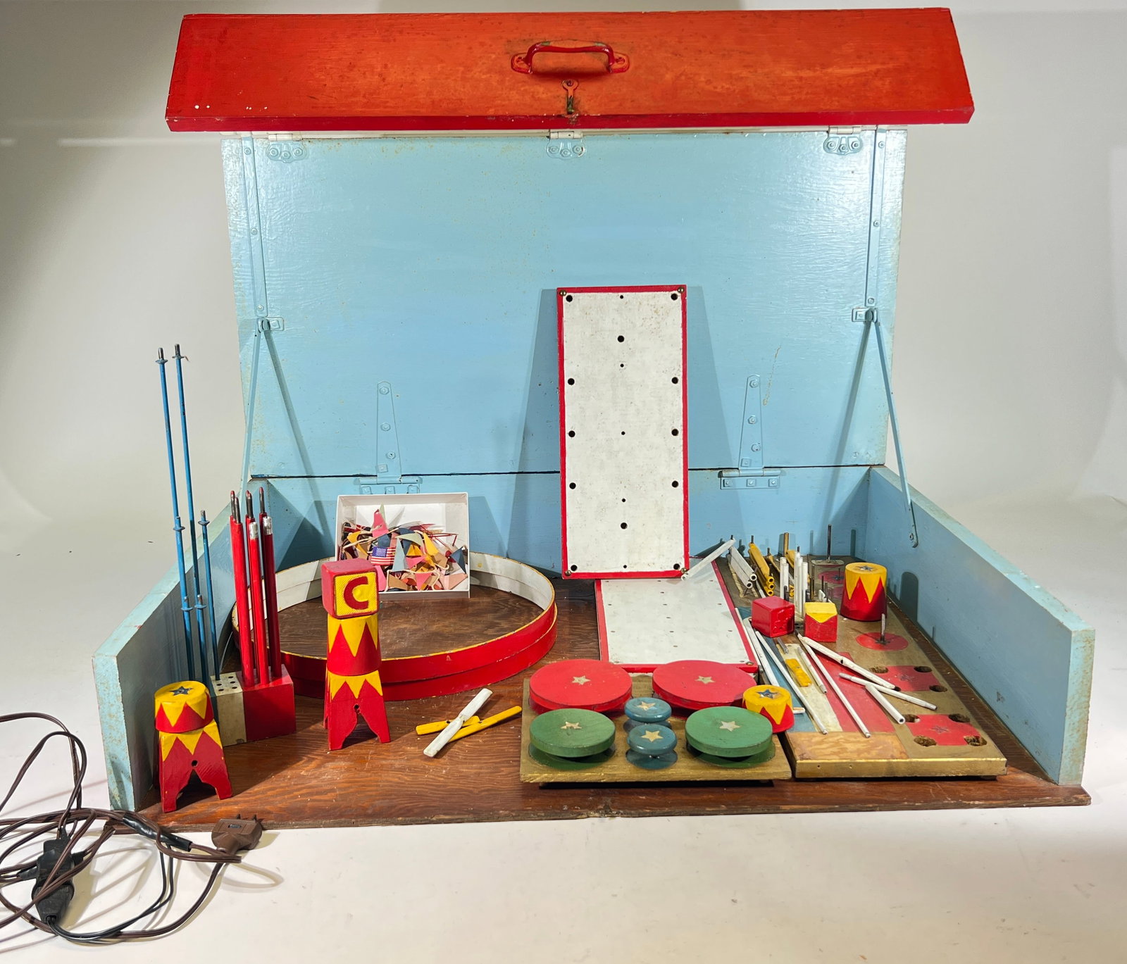 Eddie's Circus: American 1930's Box is 32" W x 24" T x 8" D