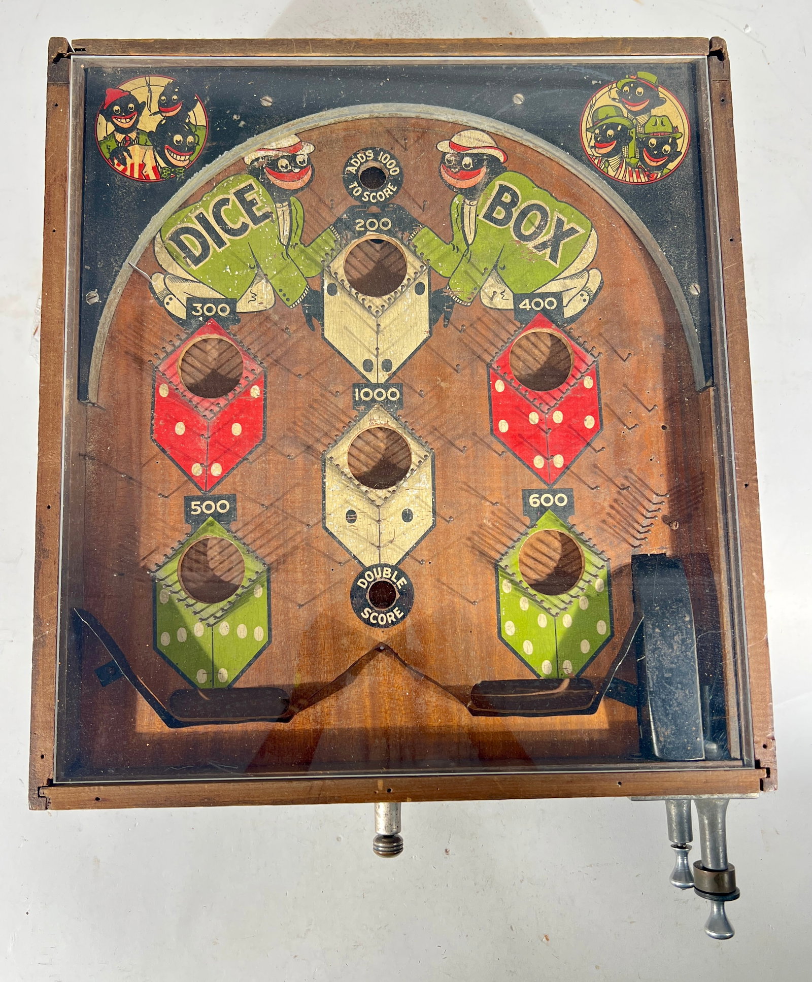 Dice Box Pinball Toy - Table Top Version: American 1933 - 24" T x 18" W x 9" D
