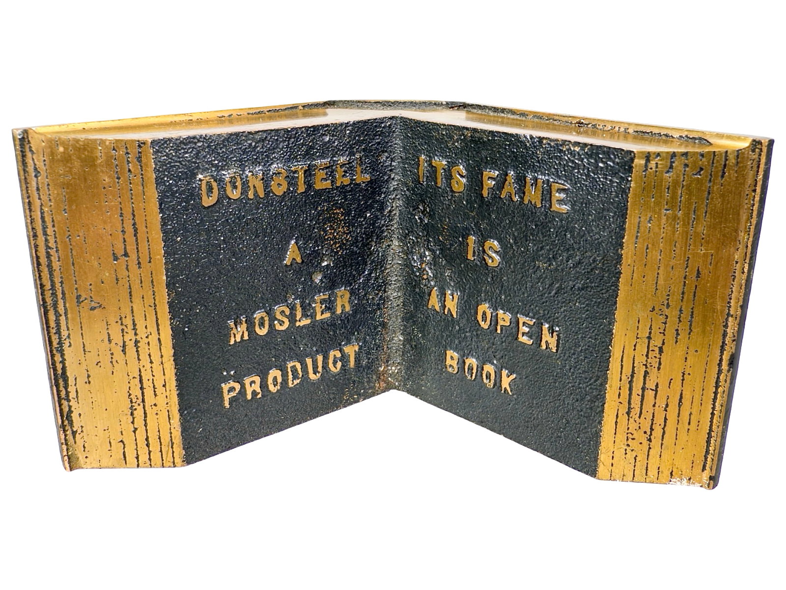 Donsteel Company Paperweight: Made of Brass. Also for Mosler Safe Co. Hamilton, Ohio - Circa 1930's. 2" Tall x 3 3/4" Wide. The Peirce Collection.