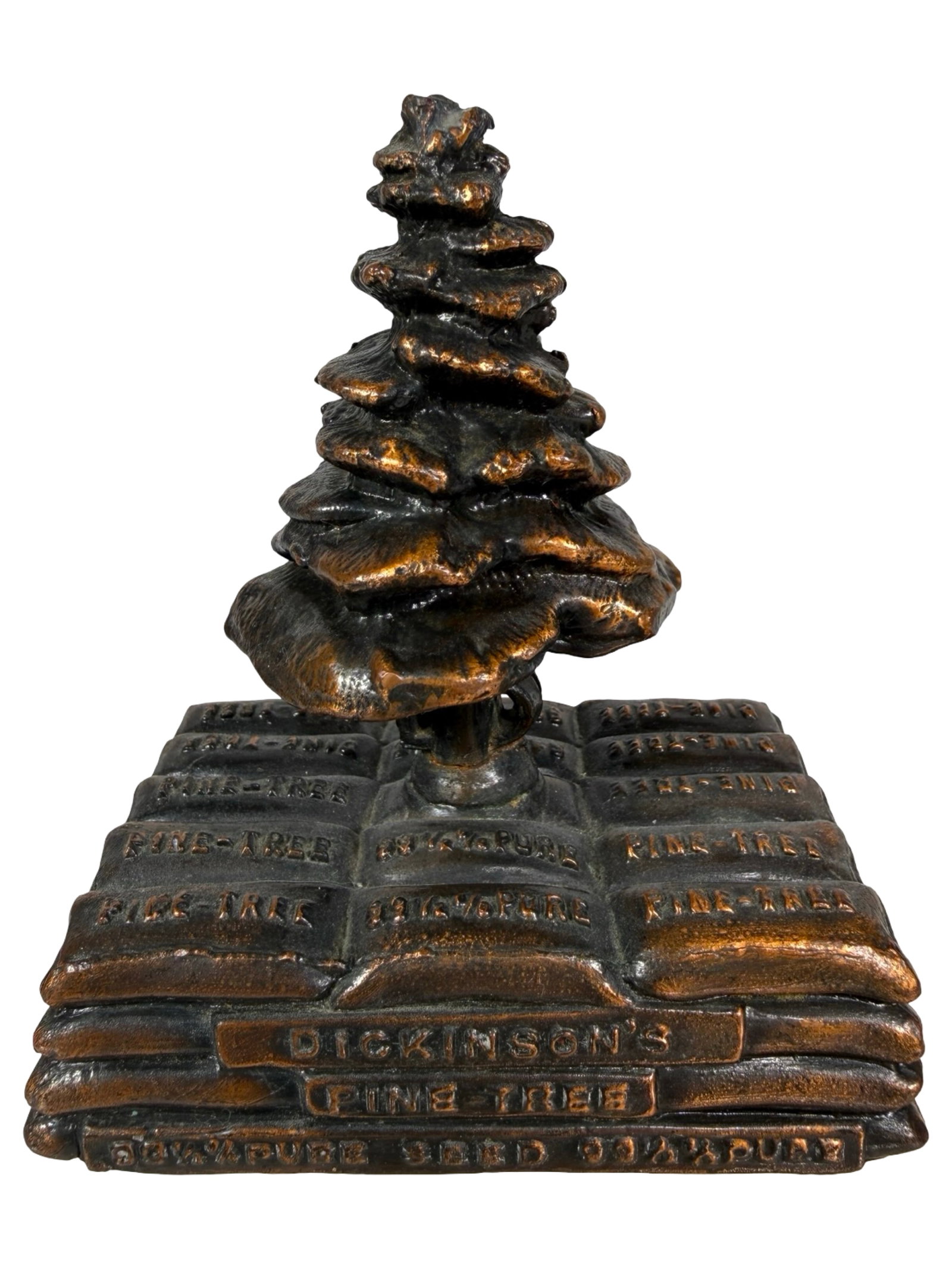 Dickenson's Pine Tree Advertising Paperweight - Brass (1 of 5)
