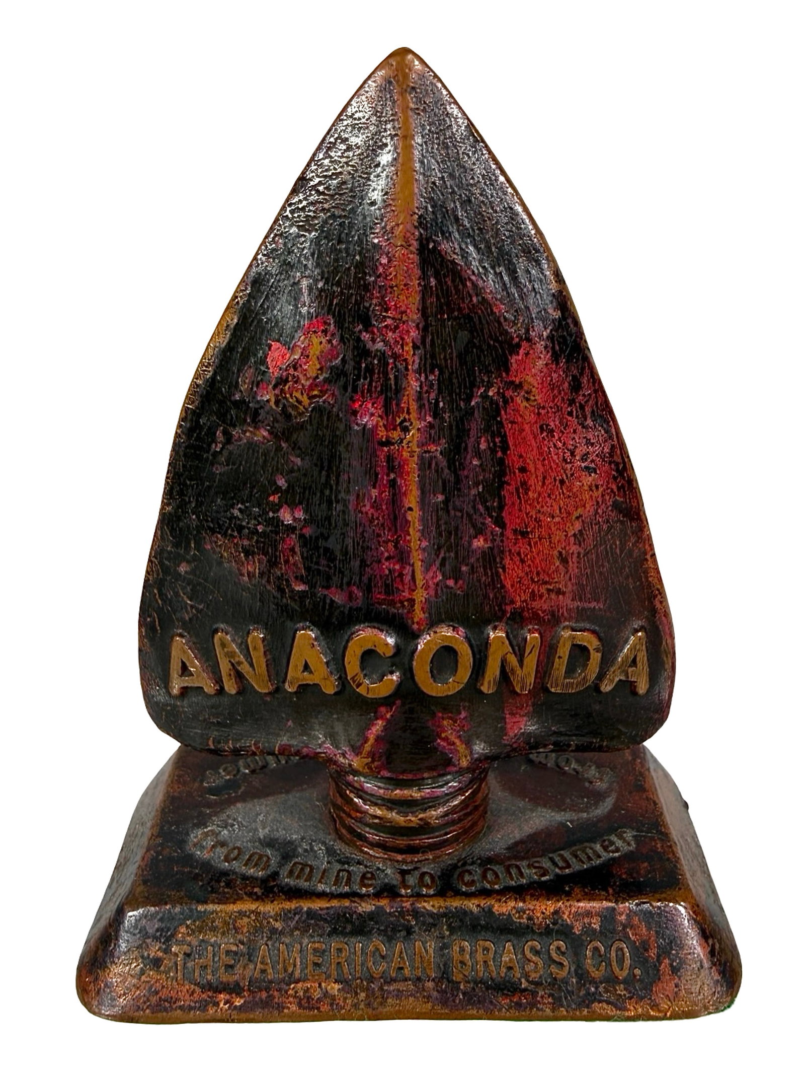 The American Brass Co. Advertising Paperweight - Brass: American - Circa 1940's. 3 3/8" Tall x 2 1/2" Wide. The Peirce Collection.