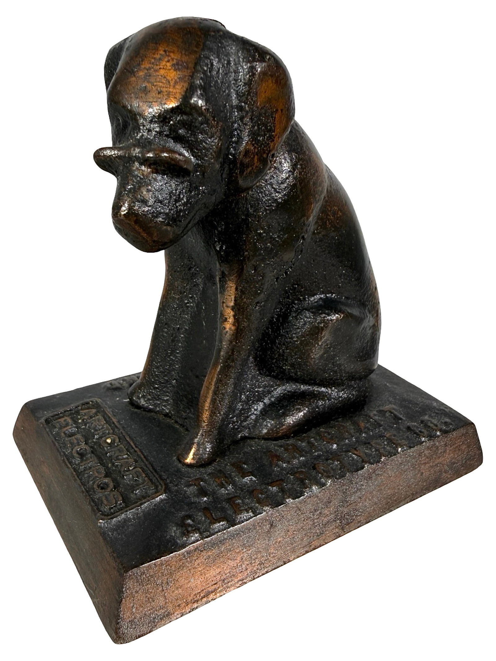The Artcrafted Electrotype Co. Advertising Paperweight - Cast Iron: American - Circa 1930's. 3 5/8" Tall x 3 1/2" Wide. The Peirce Collection.