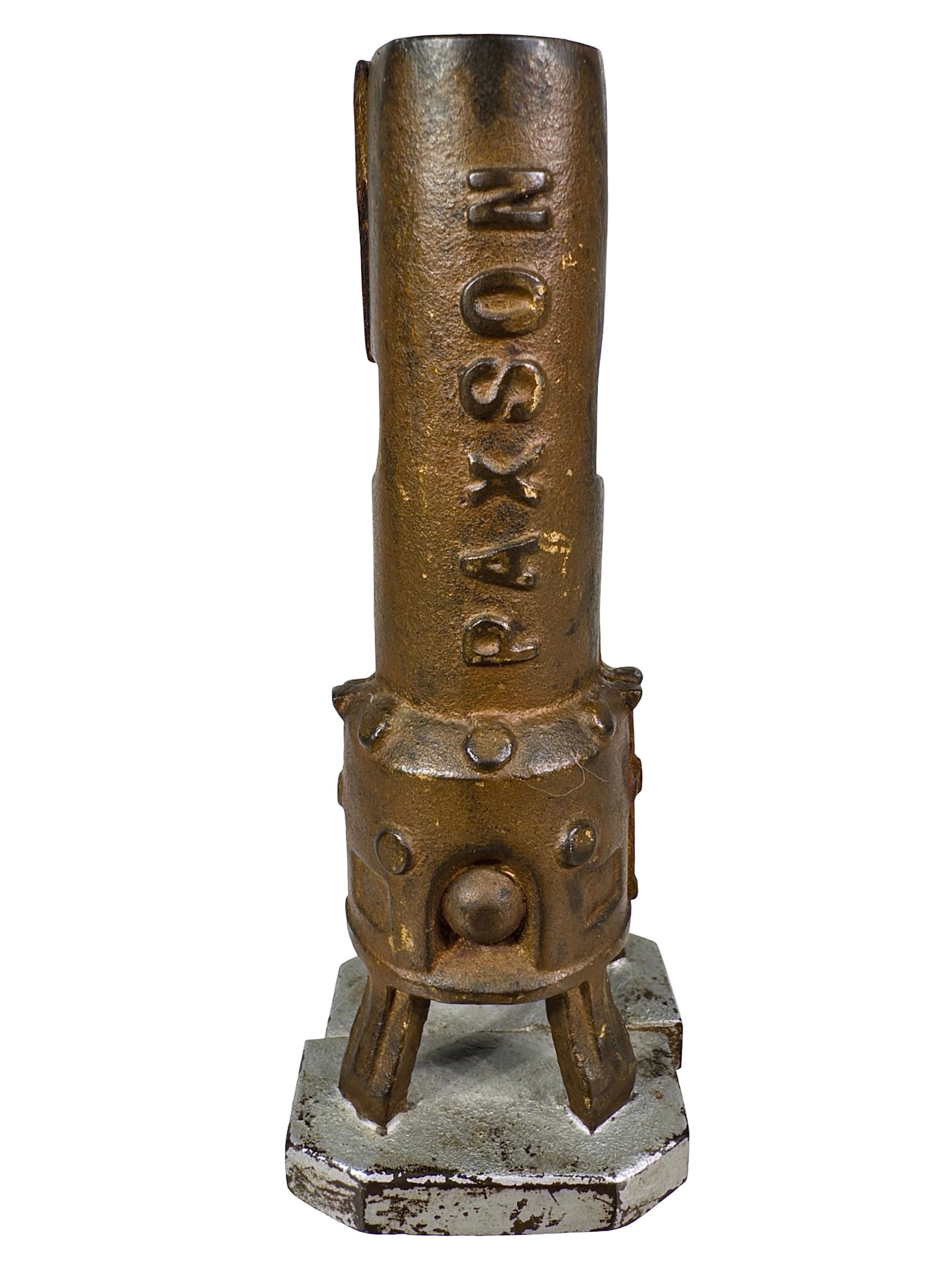 Paxson Stove Shaped - Advertising Paperweight: American - Circa 1930's. 4 1/4" Tall x 1 5/8" Wide. The Peirce Collection.