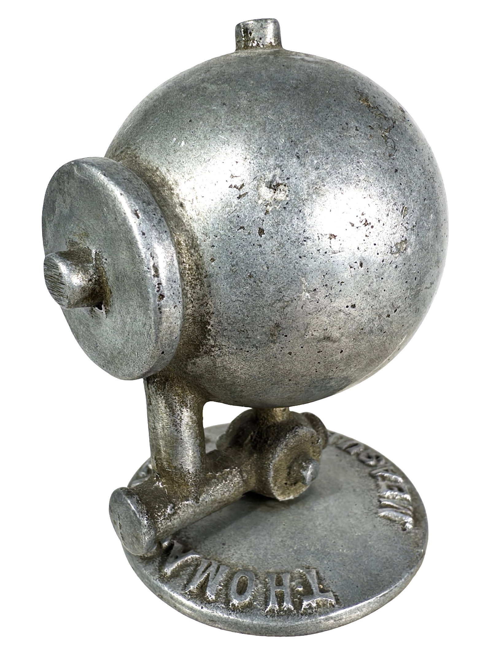 Thomas Batch Measure - Advertising Paperweight - Aluminum: American - Circa 1930's. 3 3/4" Tall x 3" Wide. The Peirce Collection.