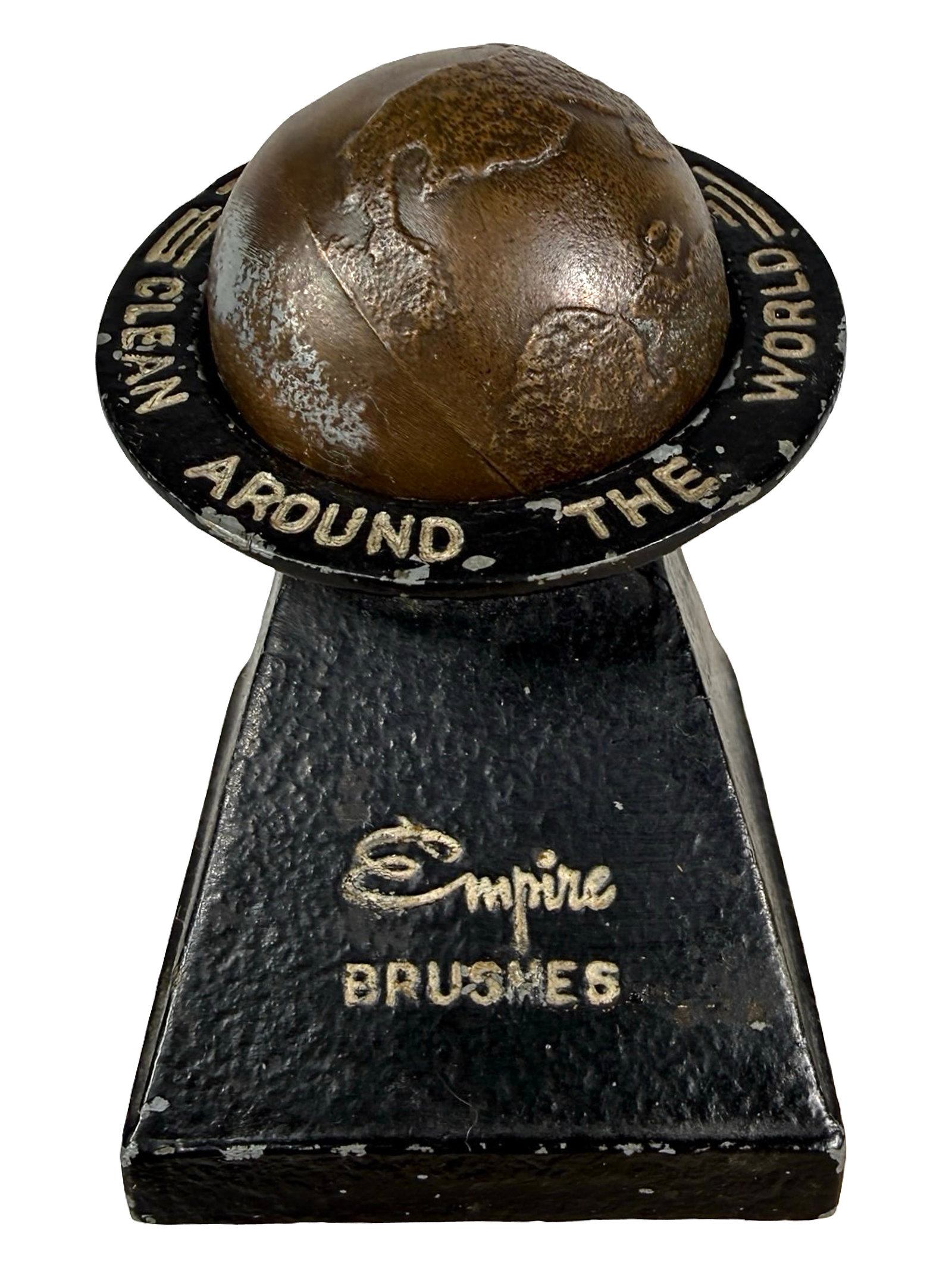 Empire Brushes - Advertising Paperweight - Lead: American - Circa 1930's. 2 7/8" Tall x 2 1/4" Wide. The Peirce Collection.