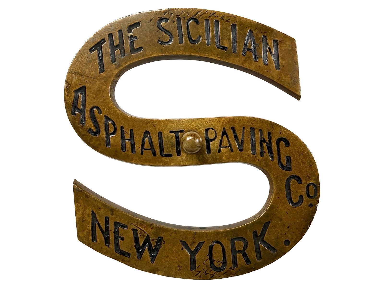 The Sicilian Asphalt Paving Company of New York - Advertising Paperweight (1 of 2)