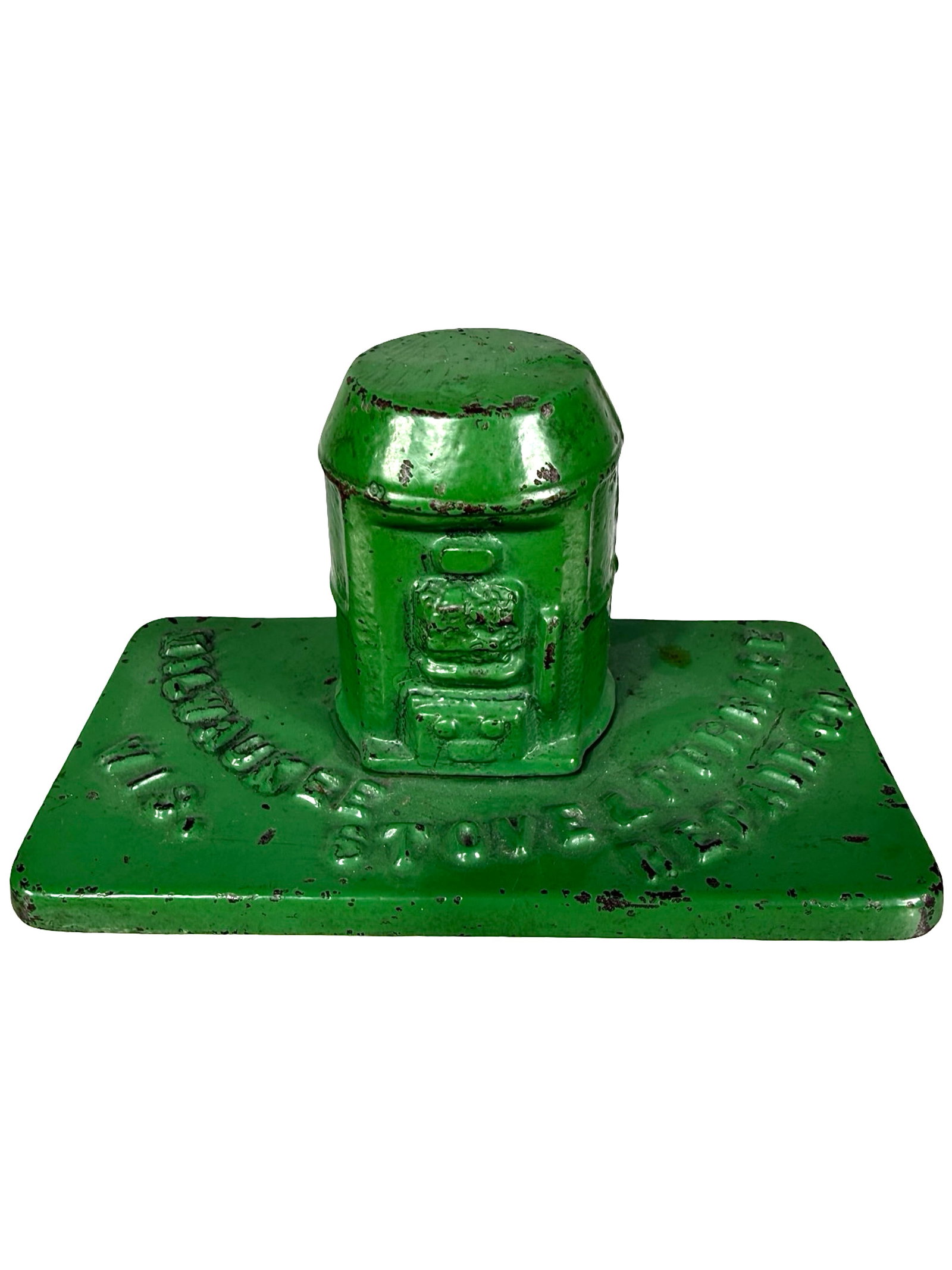 Milwaukee Stove & Furnace Repair Co. - Advertising Paperweight: Made of Cast Iron. American - Circa 1930's. 2 3/4" Tall x 4 1/2" Wide. The Peirce Collection.