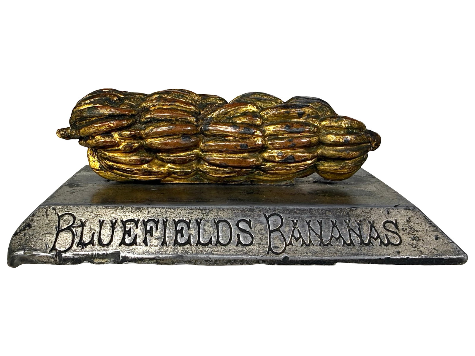 Bluefields Bananas Co. - Advertising Paperweight - Lead: New Orlean, La. - Circa 1930's. 1 3/8" Tall x 4 1/8" Wide. The Peirce Collection.