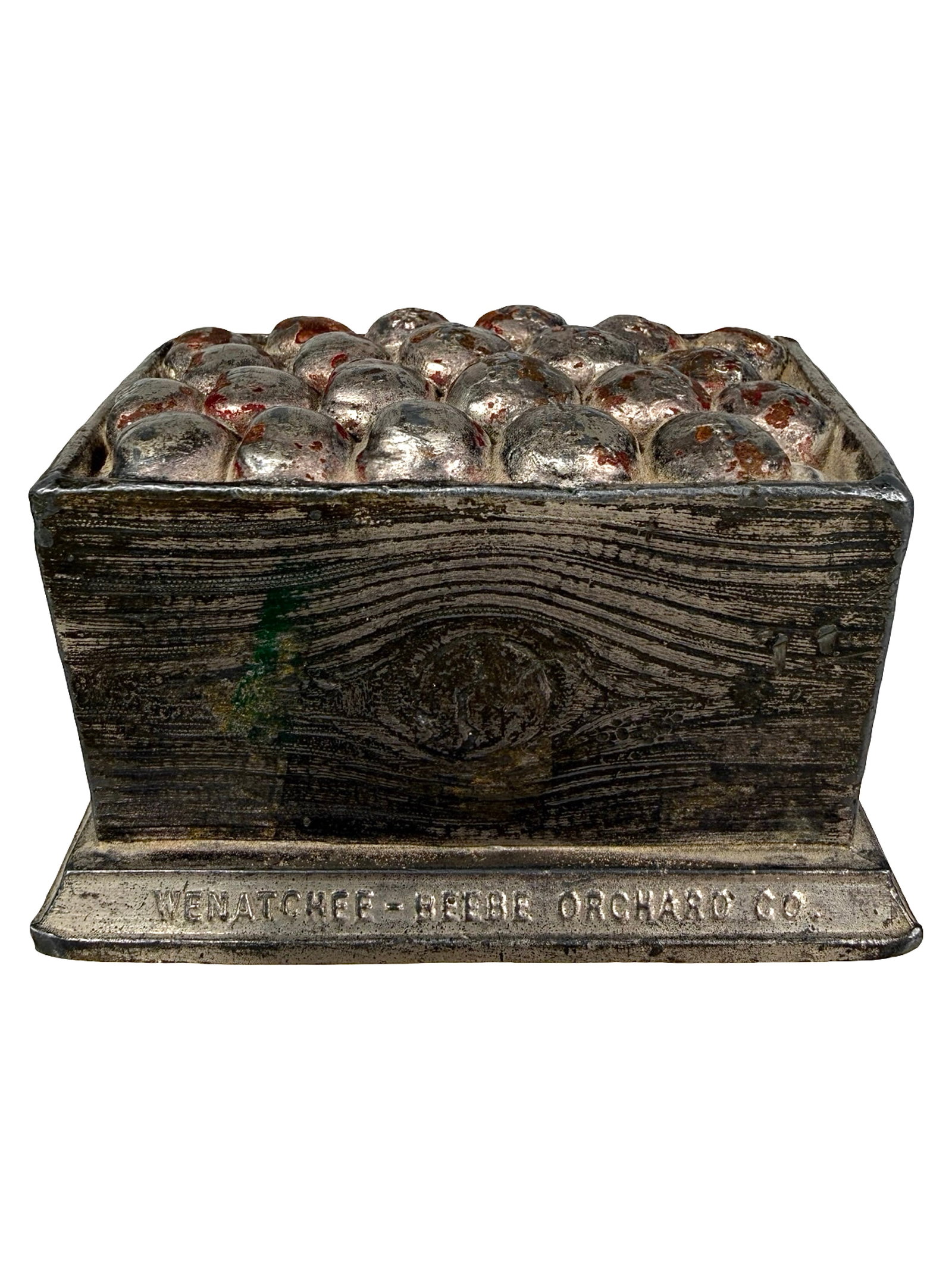 Wenatchee - Beebe Orchard Co. - Advertising Paperweight - Lead: American - Circa 1930's. 2 1/4" Tall x 3 1/2" Wide. The Peirce Collection.
