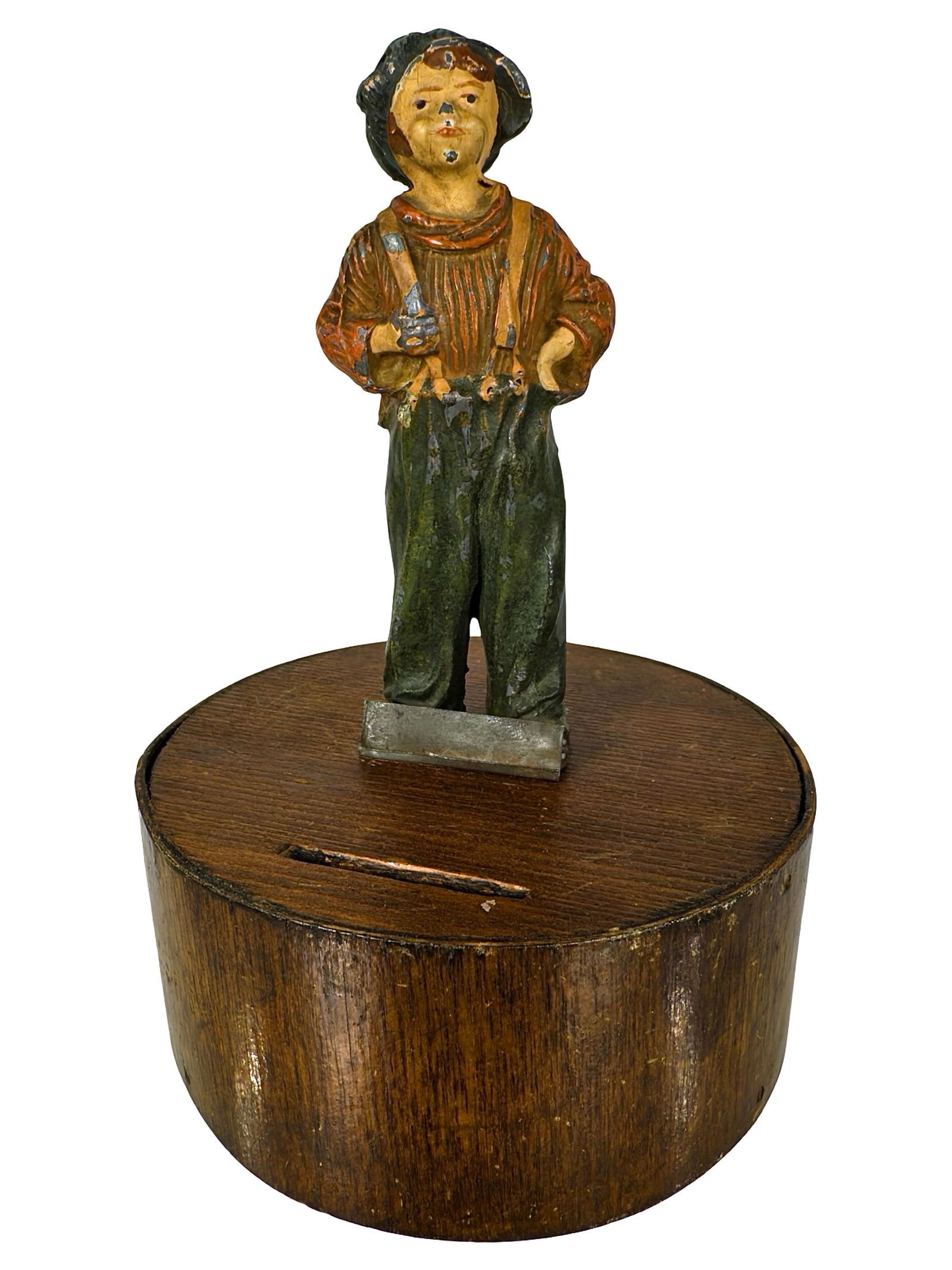 News Boy on a Wooden Base - Spelter Bank (1 of 5)