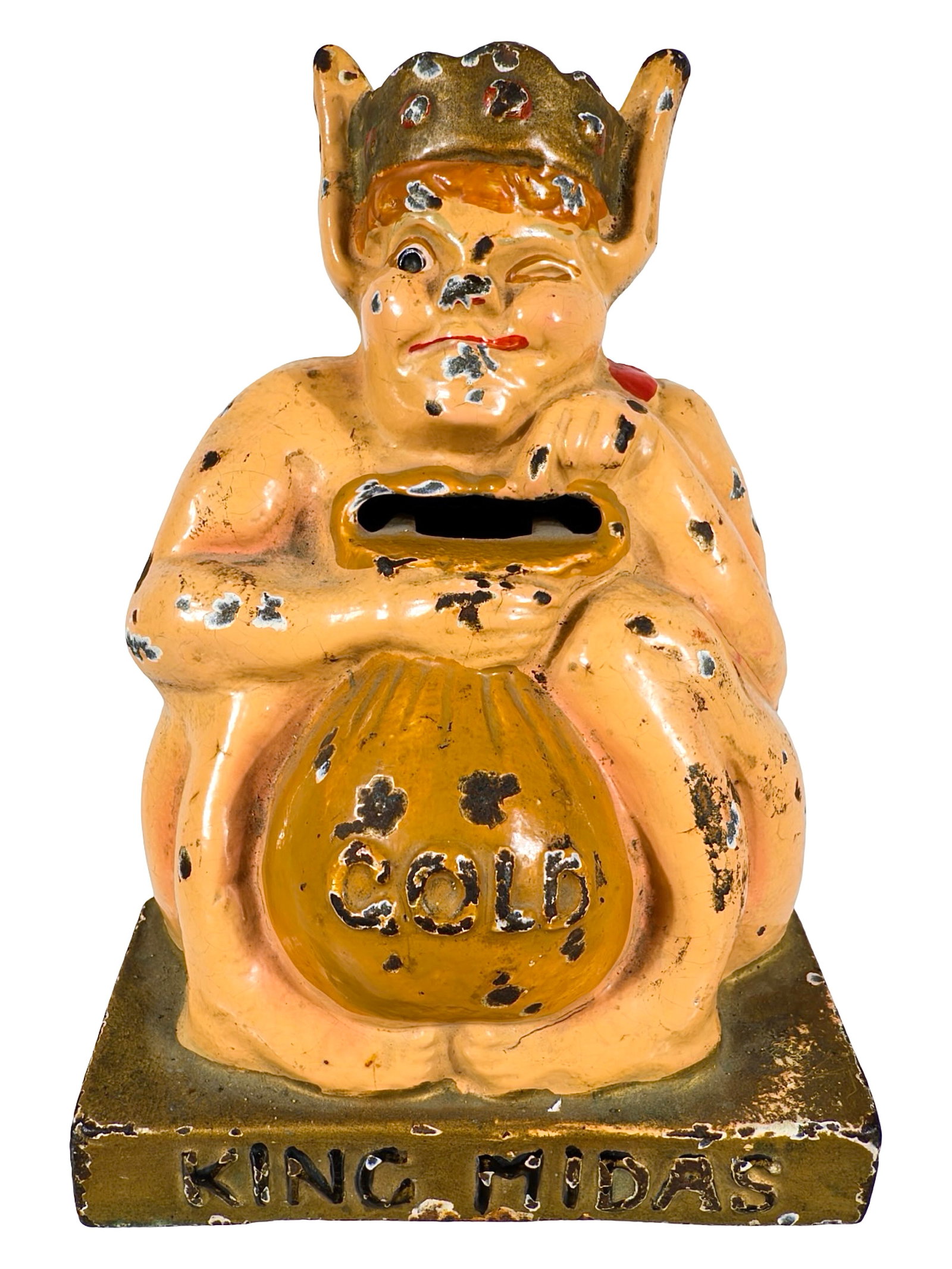 King Midas - Iron Bank: By Hubley Mfg. Company. Lancaster, Pa. - 1930 - 4 3/4" Tall. The Tom Kellogg Collection.