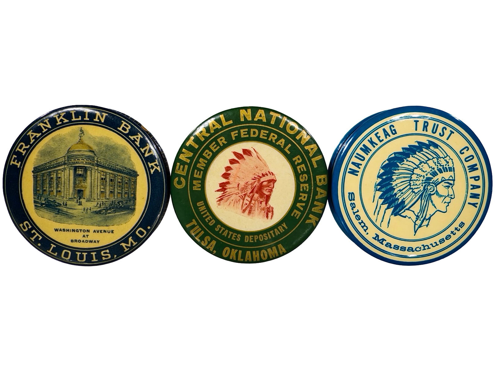 Three Celluloid Pocket Dime Banks (1 of 2)